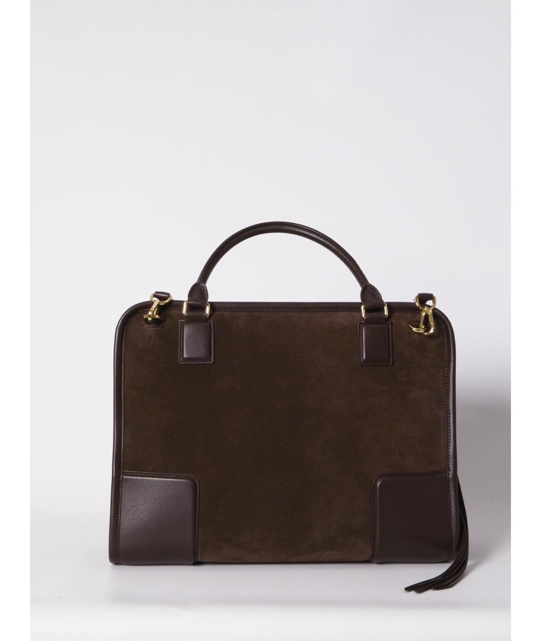 LOEWE Коричневая кожаная сумка через плечо, фото 5