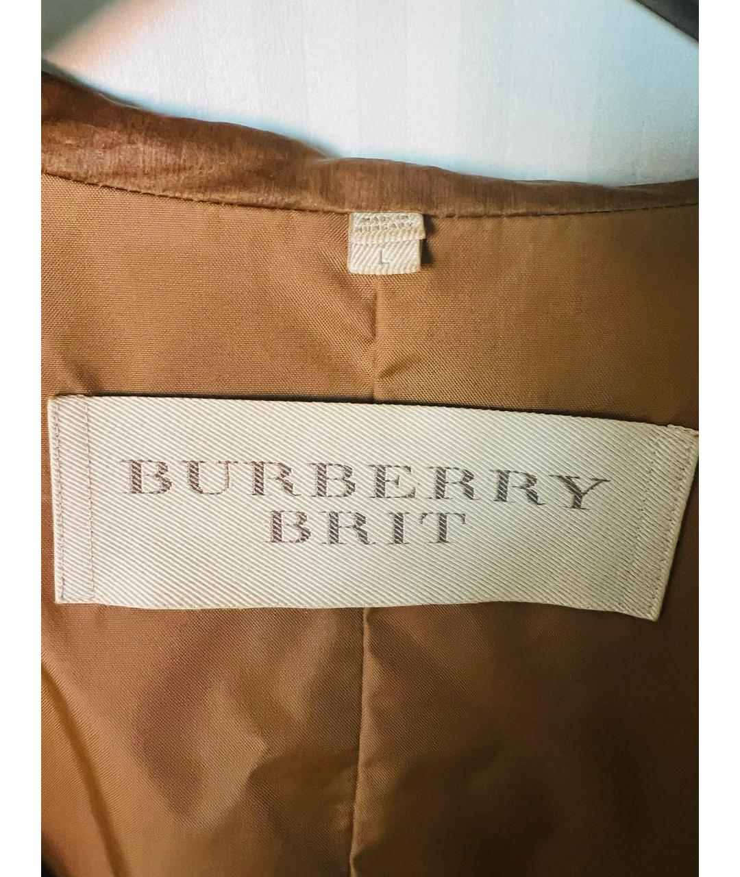 BURBERRY Горчичная полиамидовая куртка, фото 3