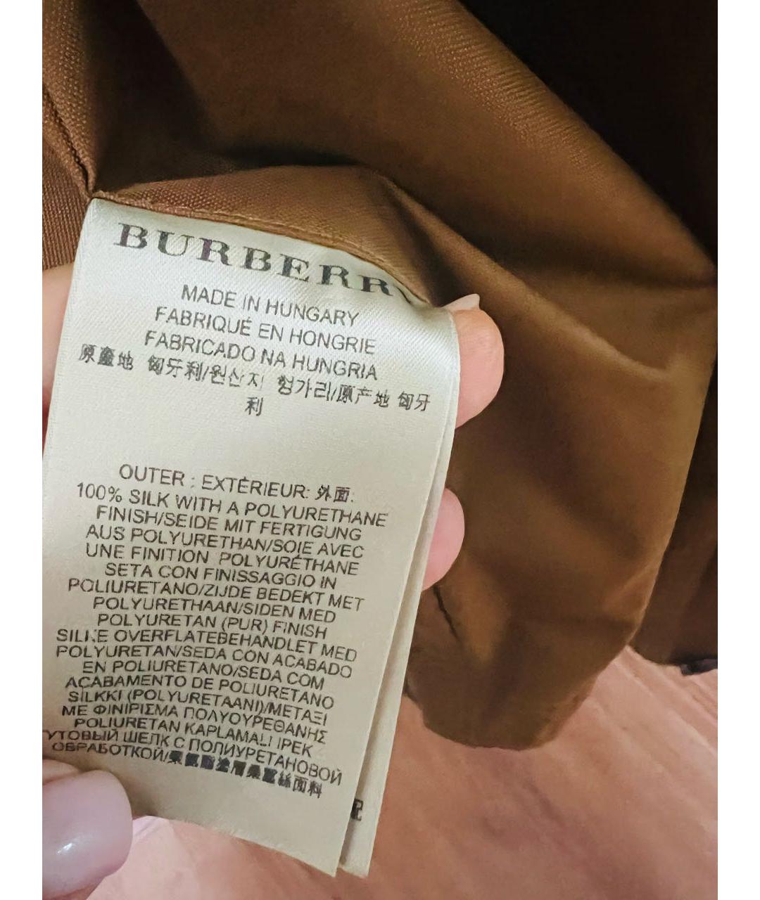 BURBERRY Горчичная полиамидовая куртка, фото 7