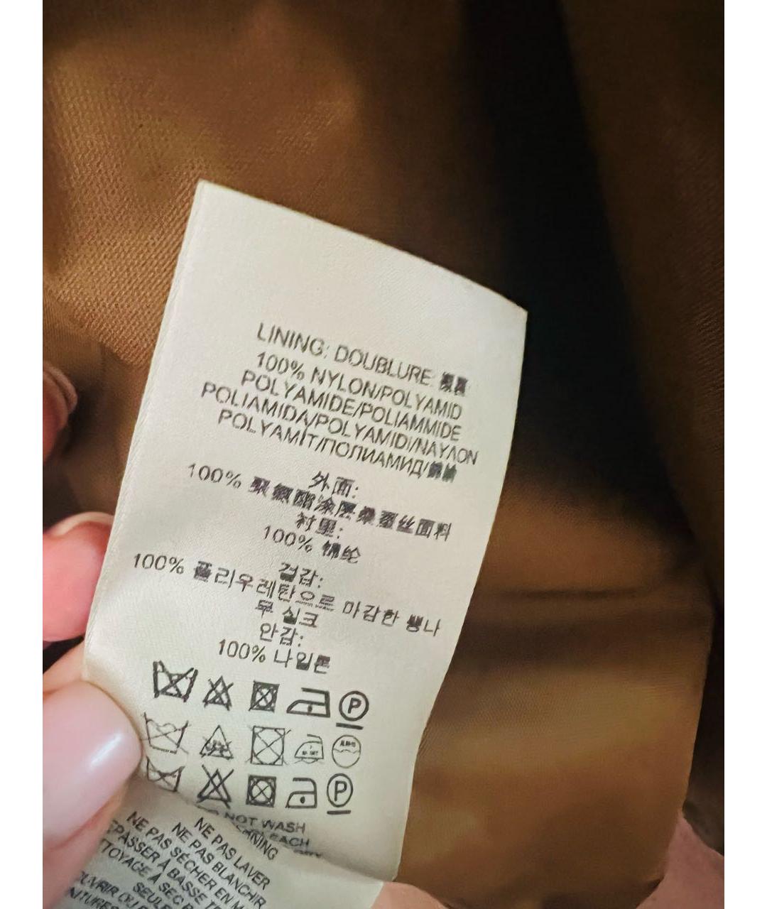 BURBERRY Горчичная полиамидовая куртка, фото 5