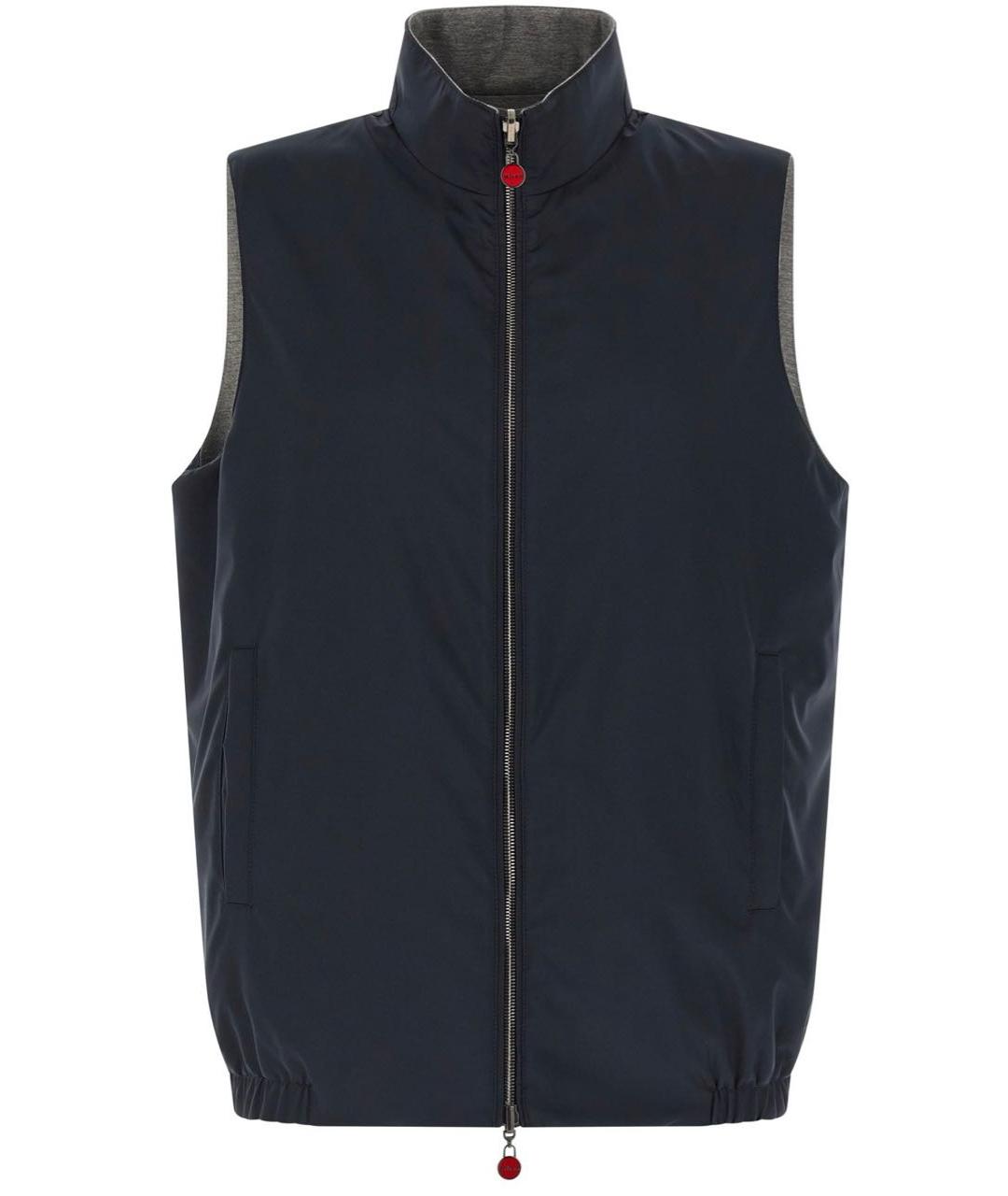 KITON Черный хлопковый жилет, фото 6