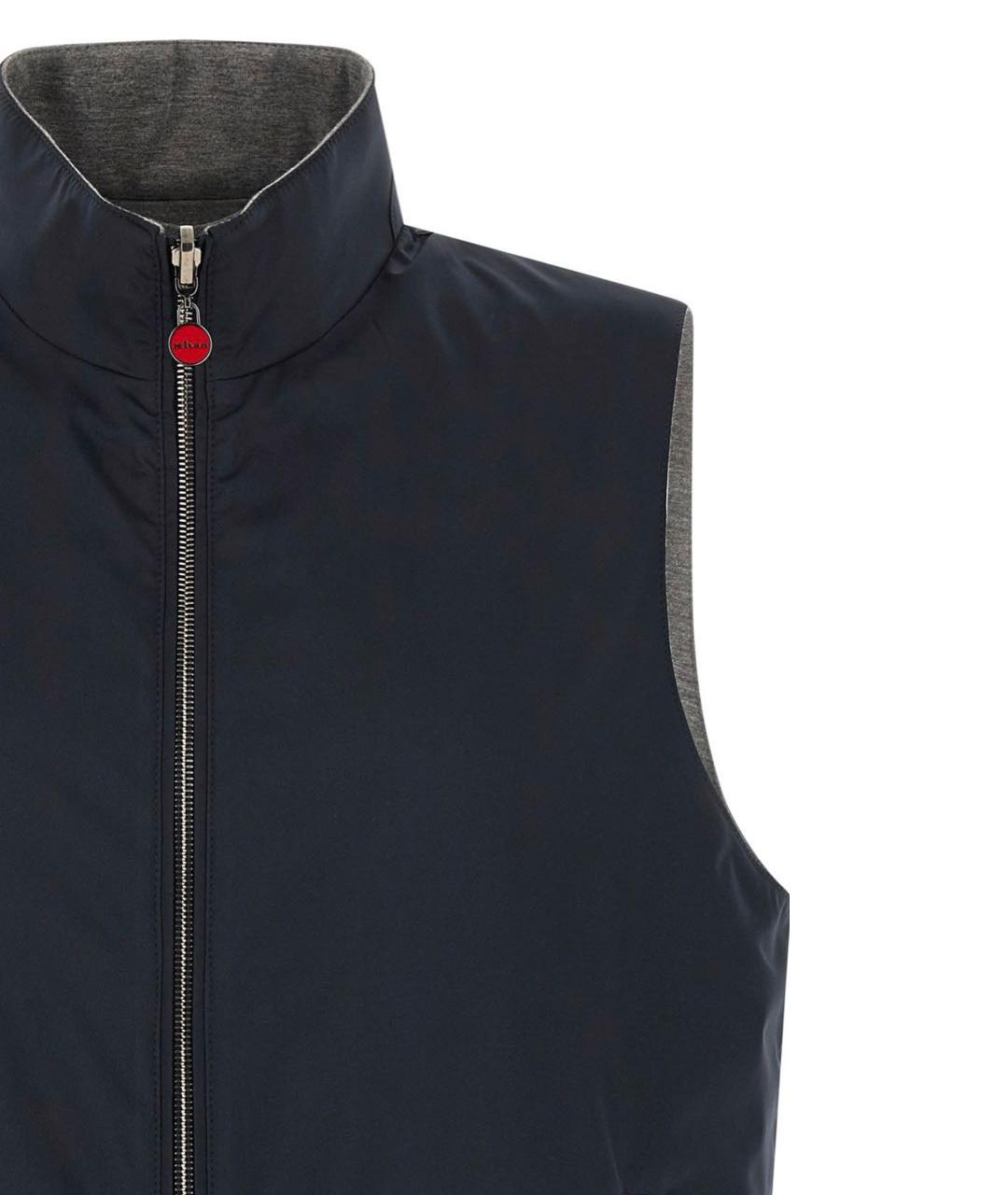 KITON Черный хлопковый жилет, фото 8