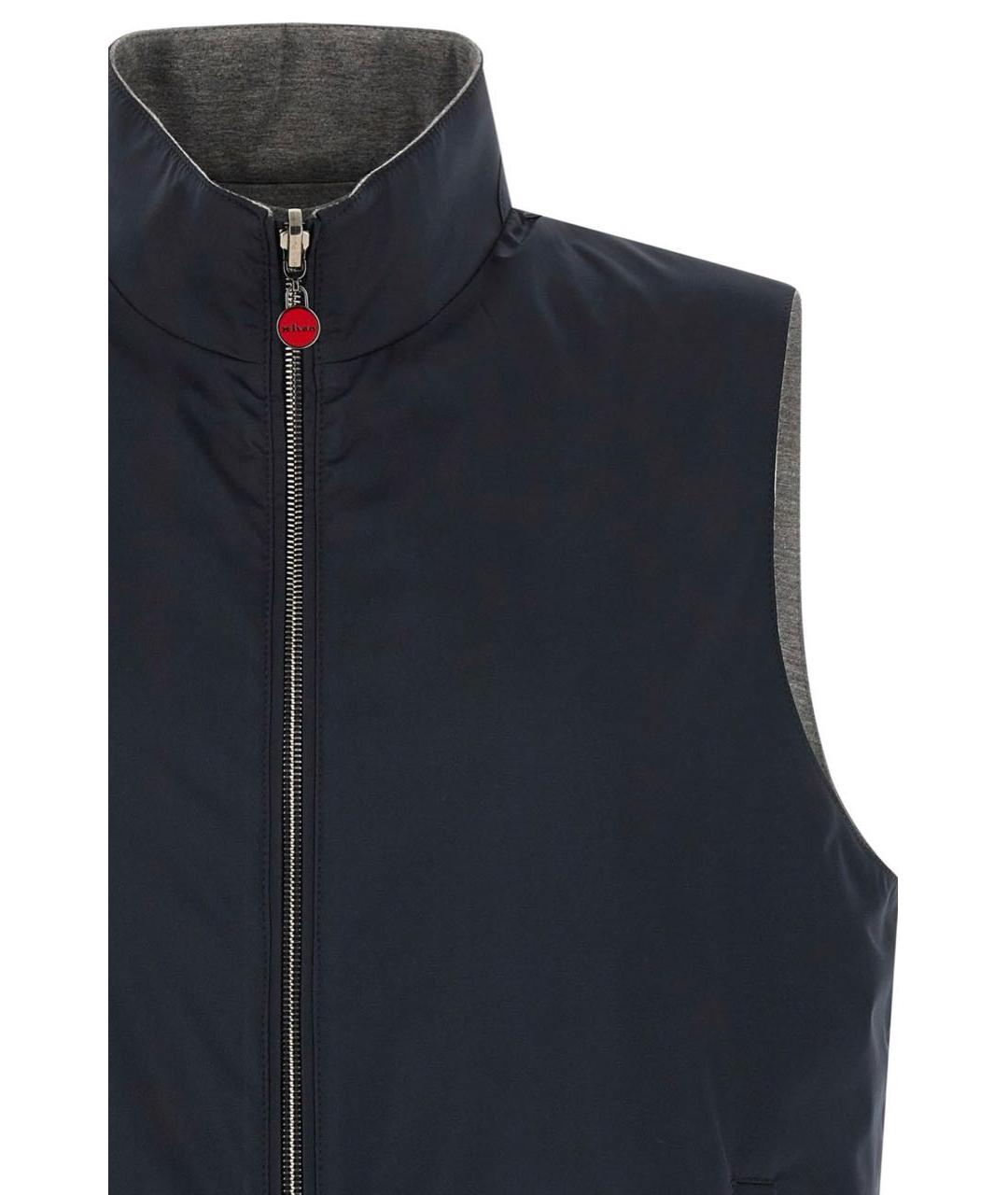 KITON Черный хлопковый жилет, фото 4