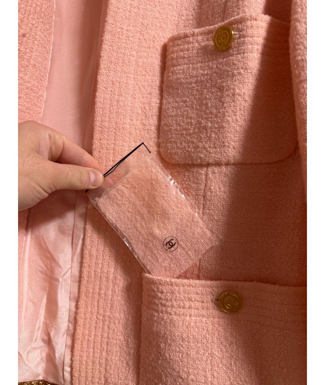 CHANEL Коралловый твидовый жакет/пиджак, фото 8