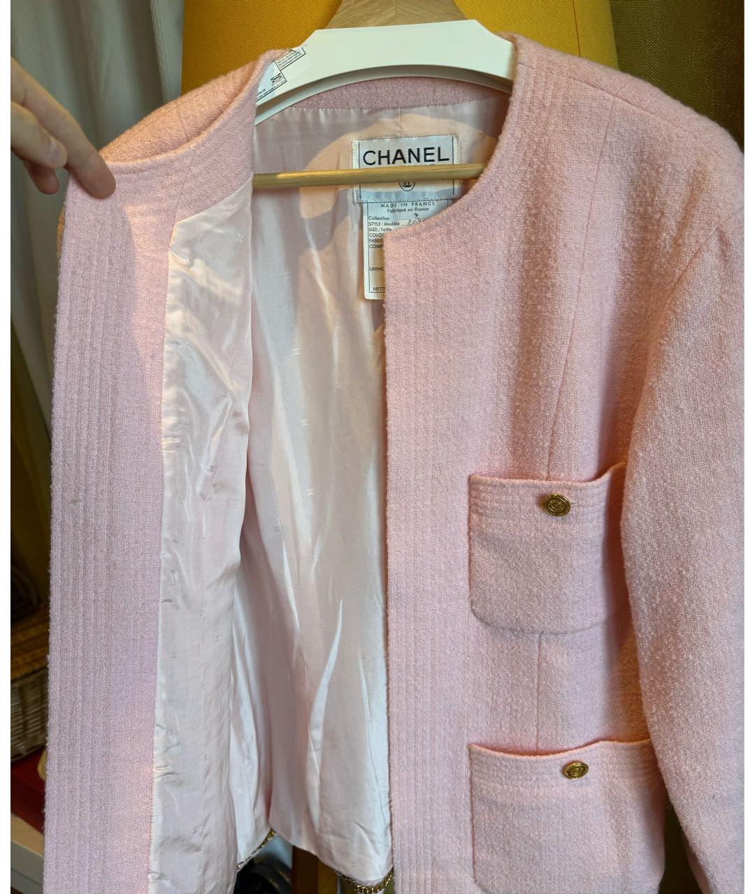 CHANEL Коралловый твидовый жакет/пиджак, фото 2