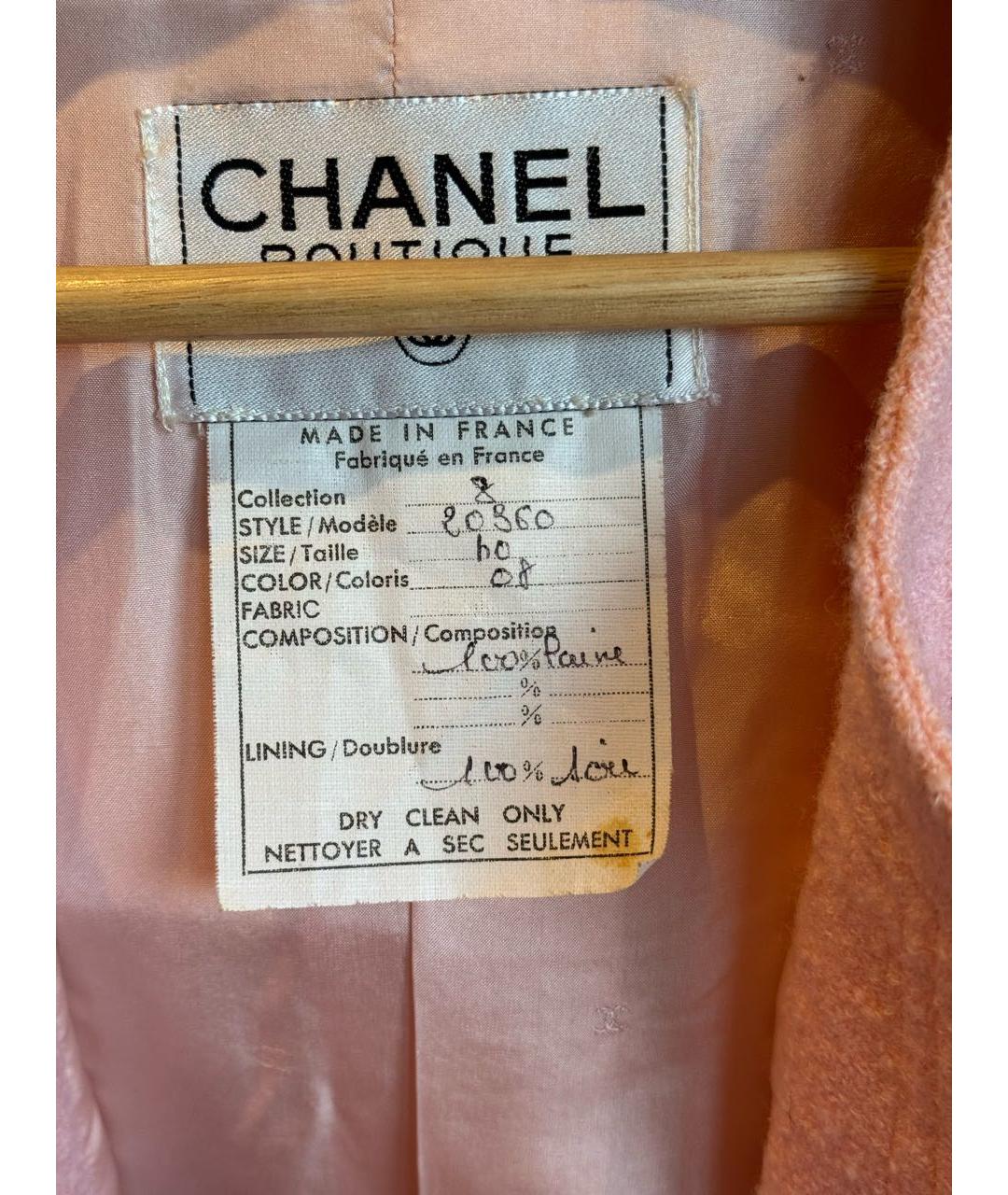 CHANEL Коралловый твидовый жакет/пиджак, фото 4