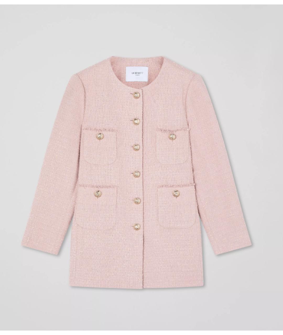 CHANEL Коралловый твидовый жакет/пиджак, фото 9