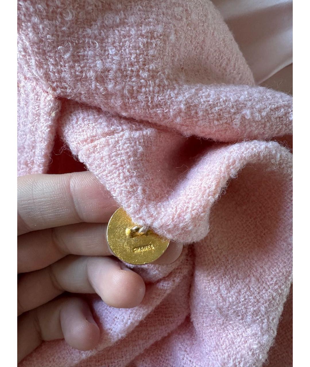 CHANEL Коралловый твидовый жакет/пиджак, фото 7