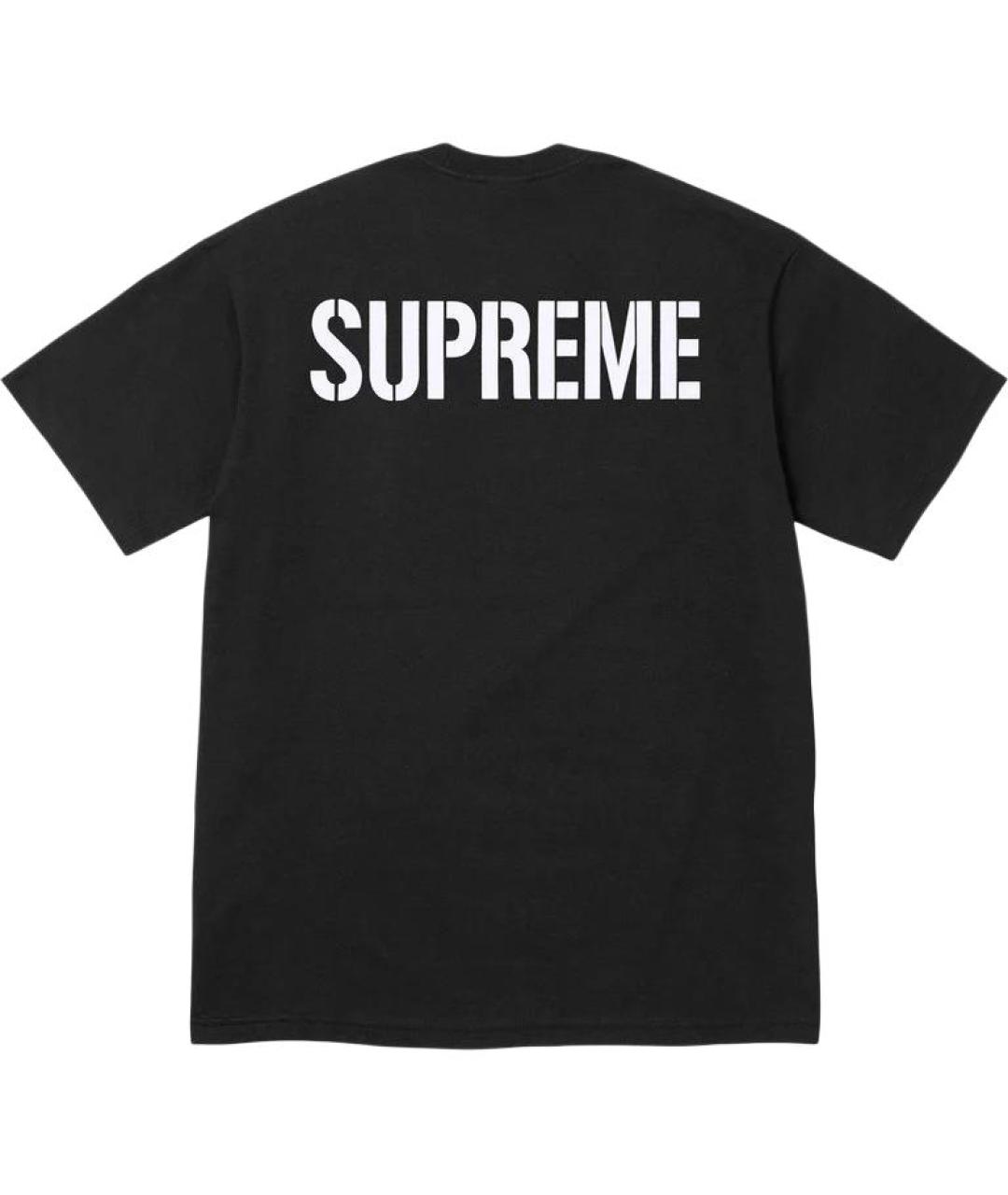 SUPREME Черная футболка, фото 2
