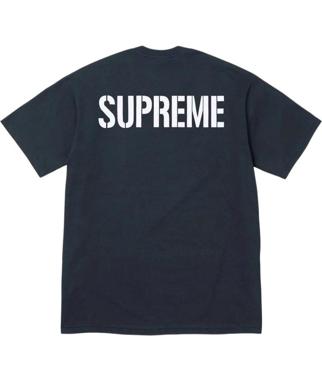 SUPREME Синяя футболка, фото 2