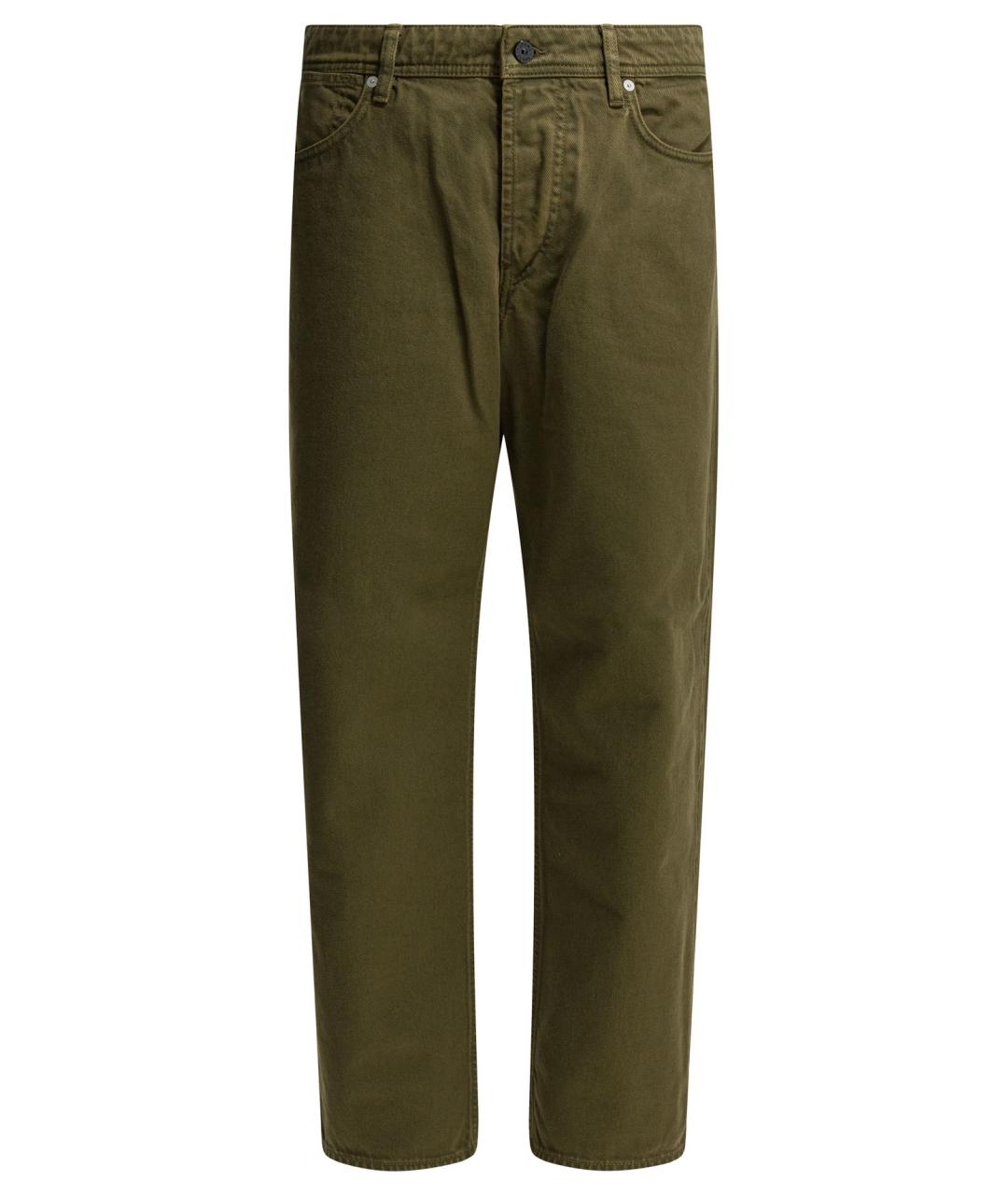 STONE ISLAND Зеленые хлопковые прямые джинсы, фото 1