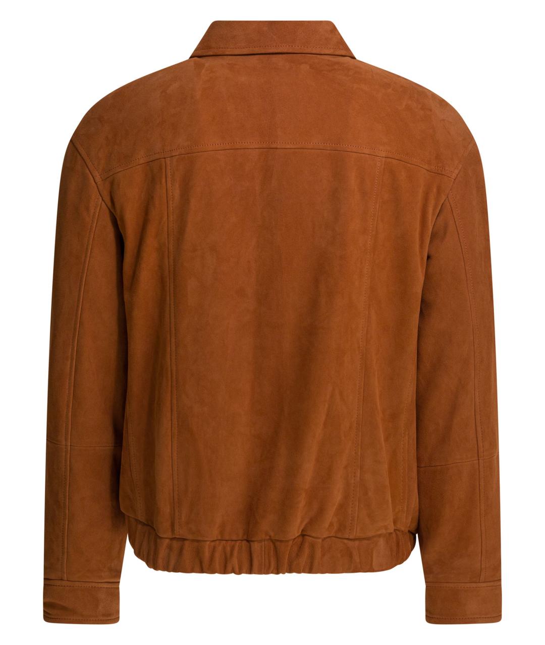 BRUNELLO CUCINELLI Оранжевая кожаная куртка, фото 2