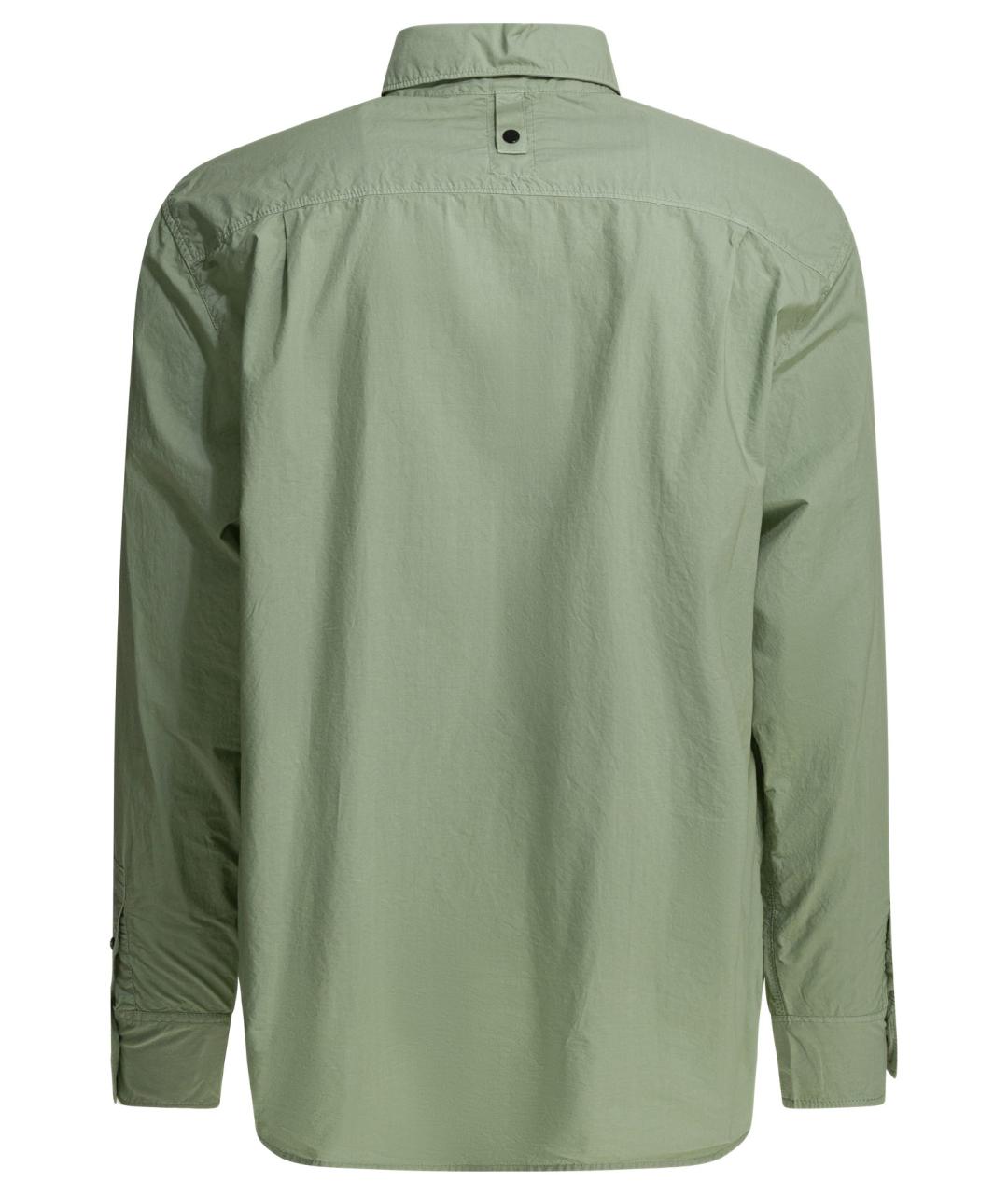 STONE ISLAND Зеленая хлопковая кэжуал рубашка, фото 2