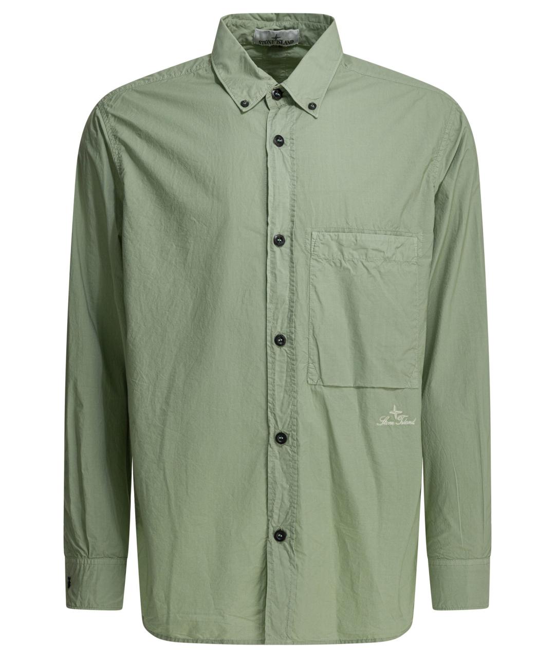 STONE ISLAND Зеленая хлопковая кэжуал рубашка, фото 1