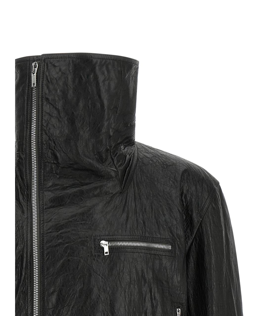 RICK OWENS Черная кожаная куртка, фото 2