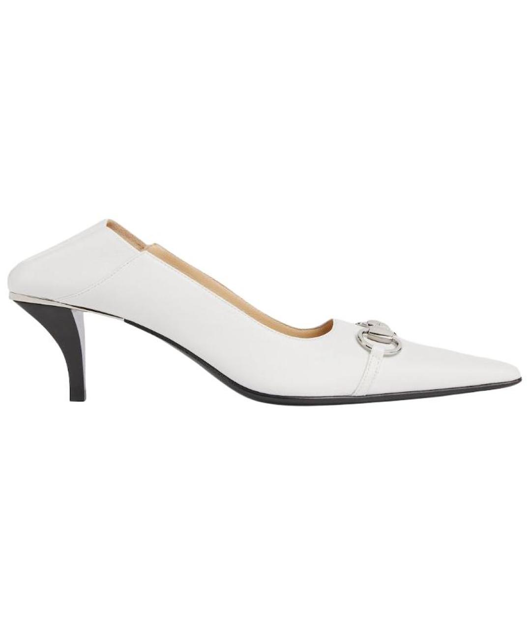 GUCCI Белые кожаные туфли, фото 1