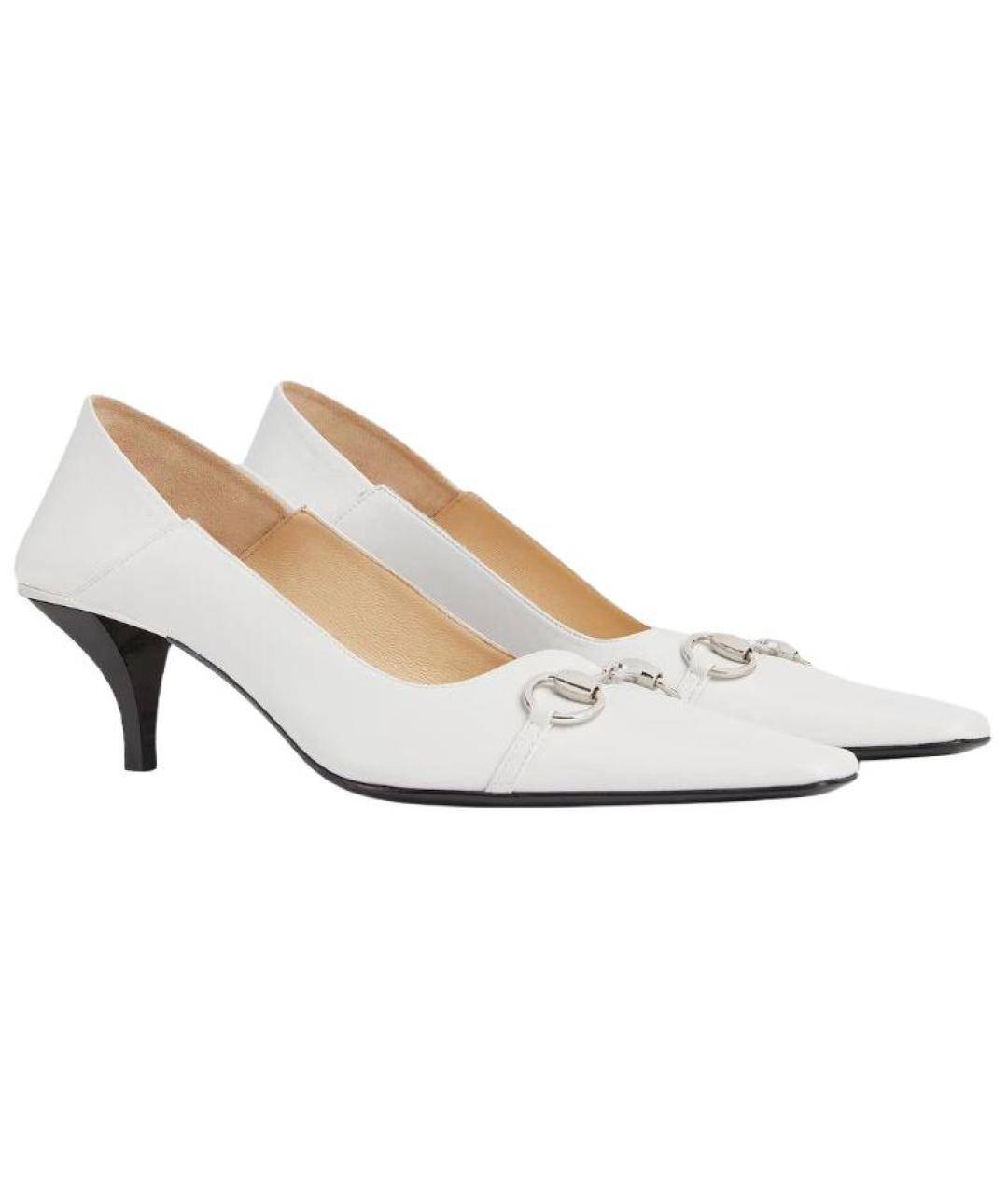 GUCCI Белые кожаные туфли, фото 3