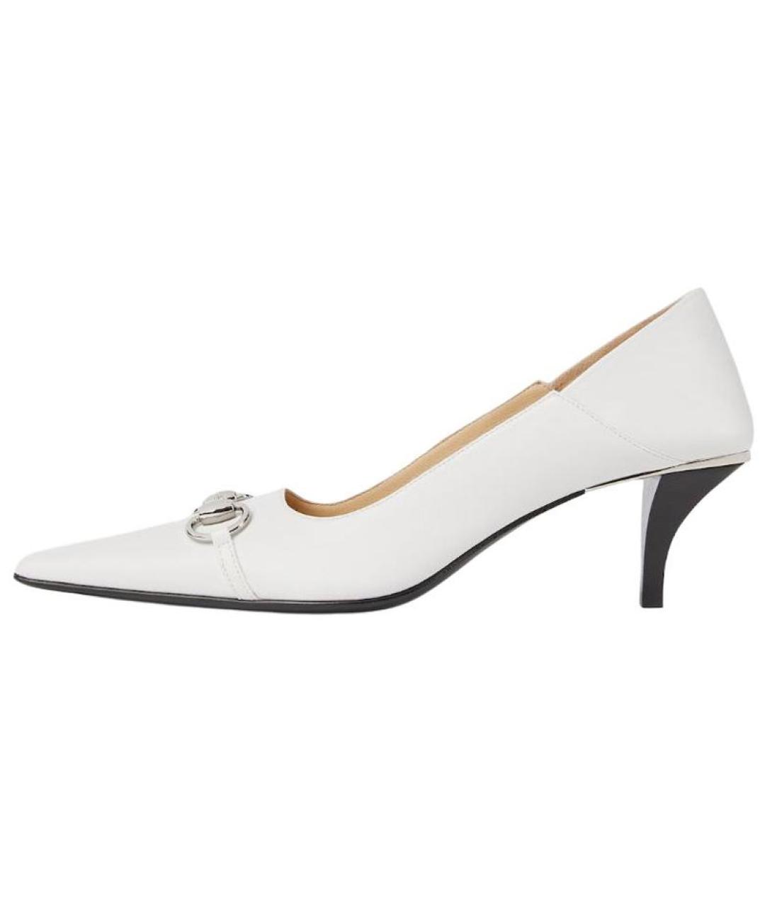 GUCCI Белые кожаные туфли, фото 2