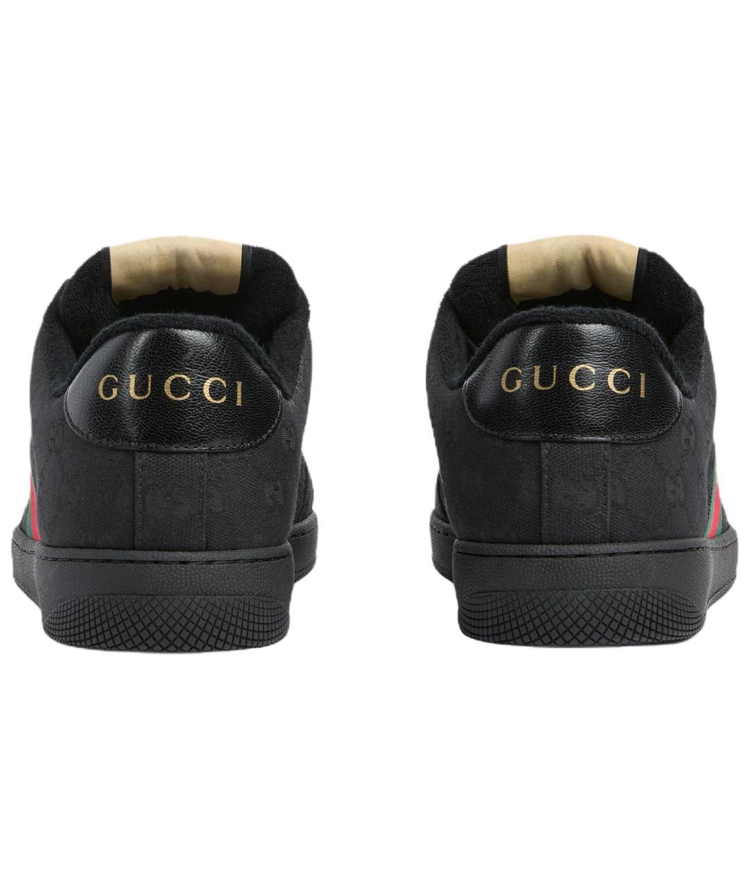 GUCCI Черные текстильные низкие кроссовки / кеды, фото 5