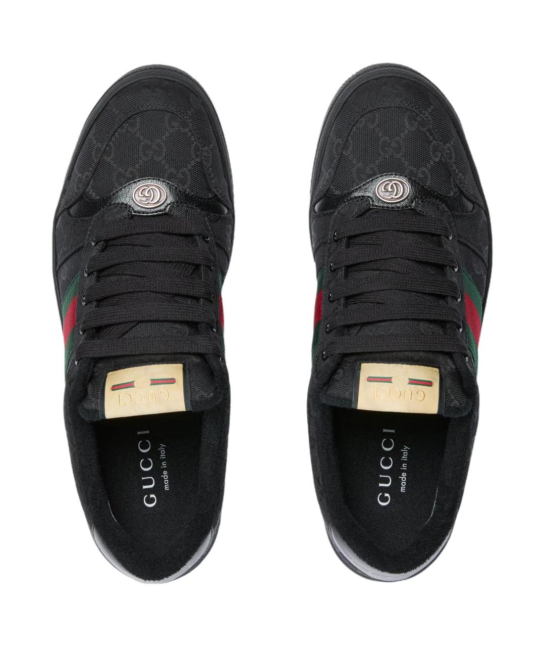 GUCCI Черные текстильные низкие кроссовки / кеды, фото 4