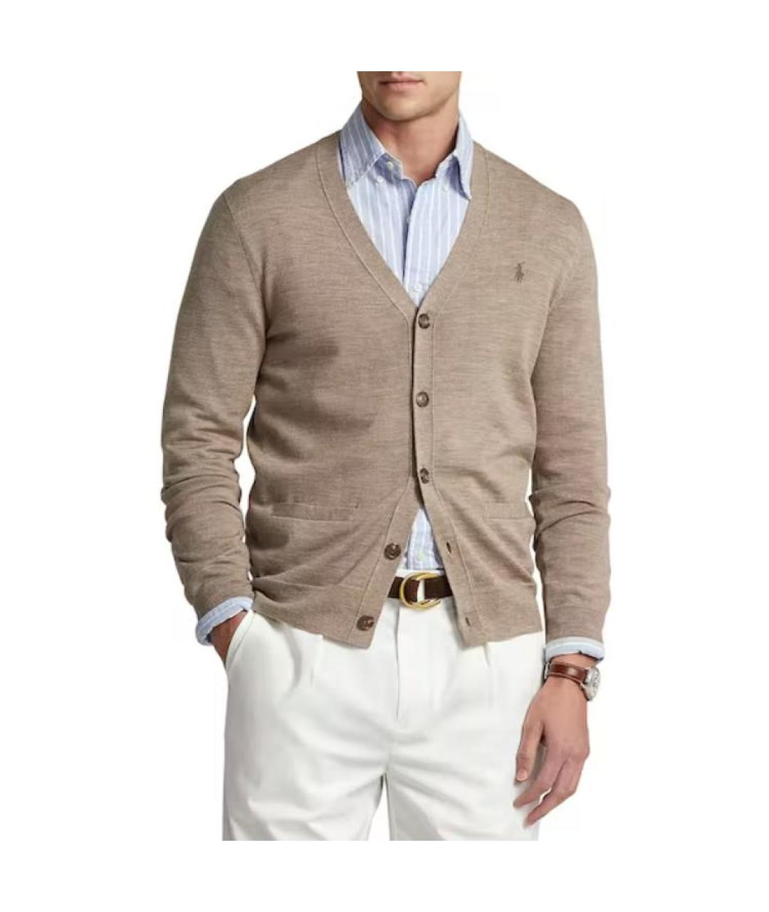 POLO RALPH LAUREN Коричневый кардиган, фото 3