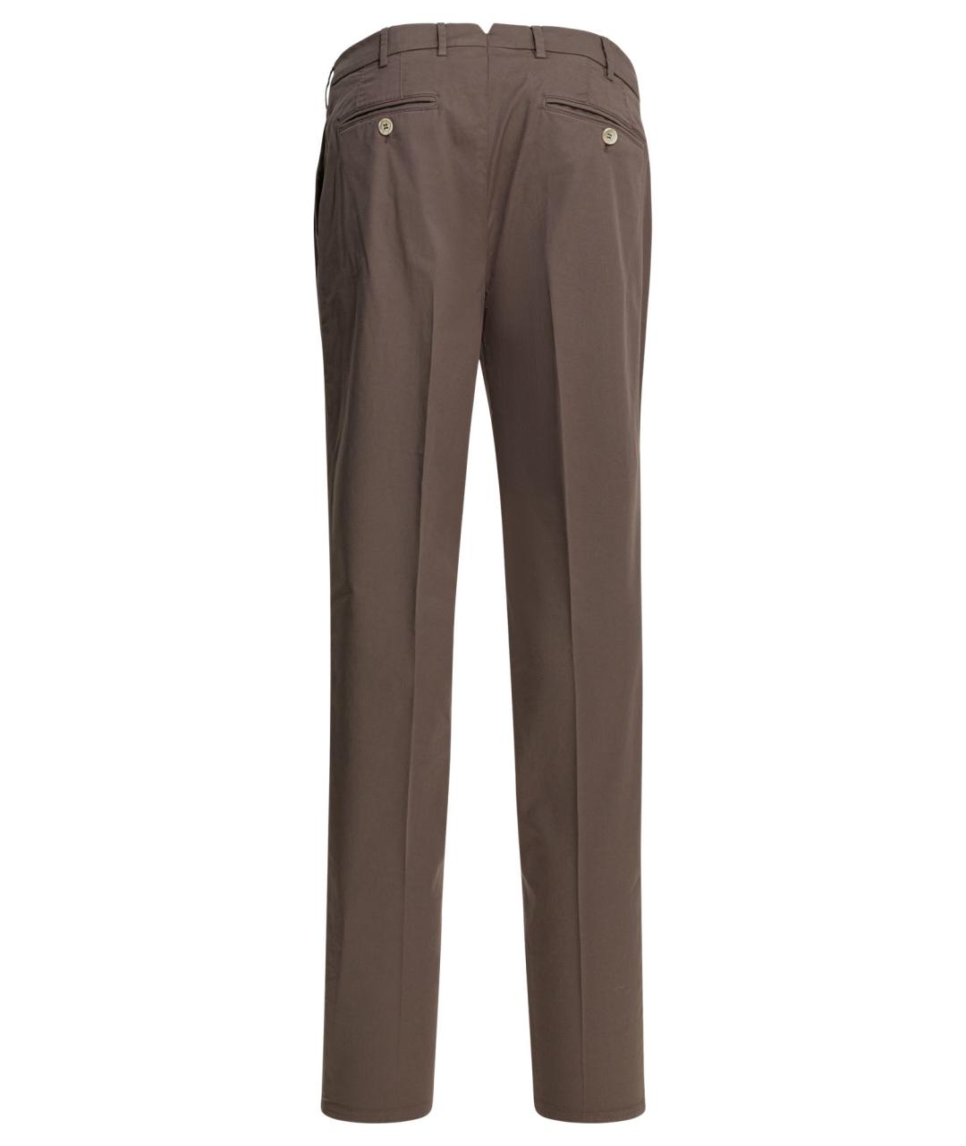 BRUNELLO CUCINELLI Коричневые хлопковые повседневные брюки, фото 2