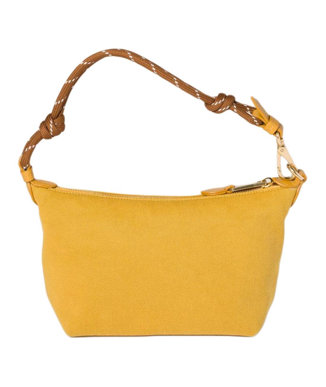 MIU MIU Желтая хлопковая сумка с короткими ручками, фото 3