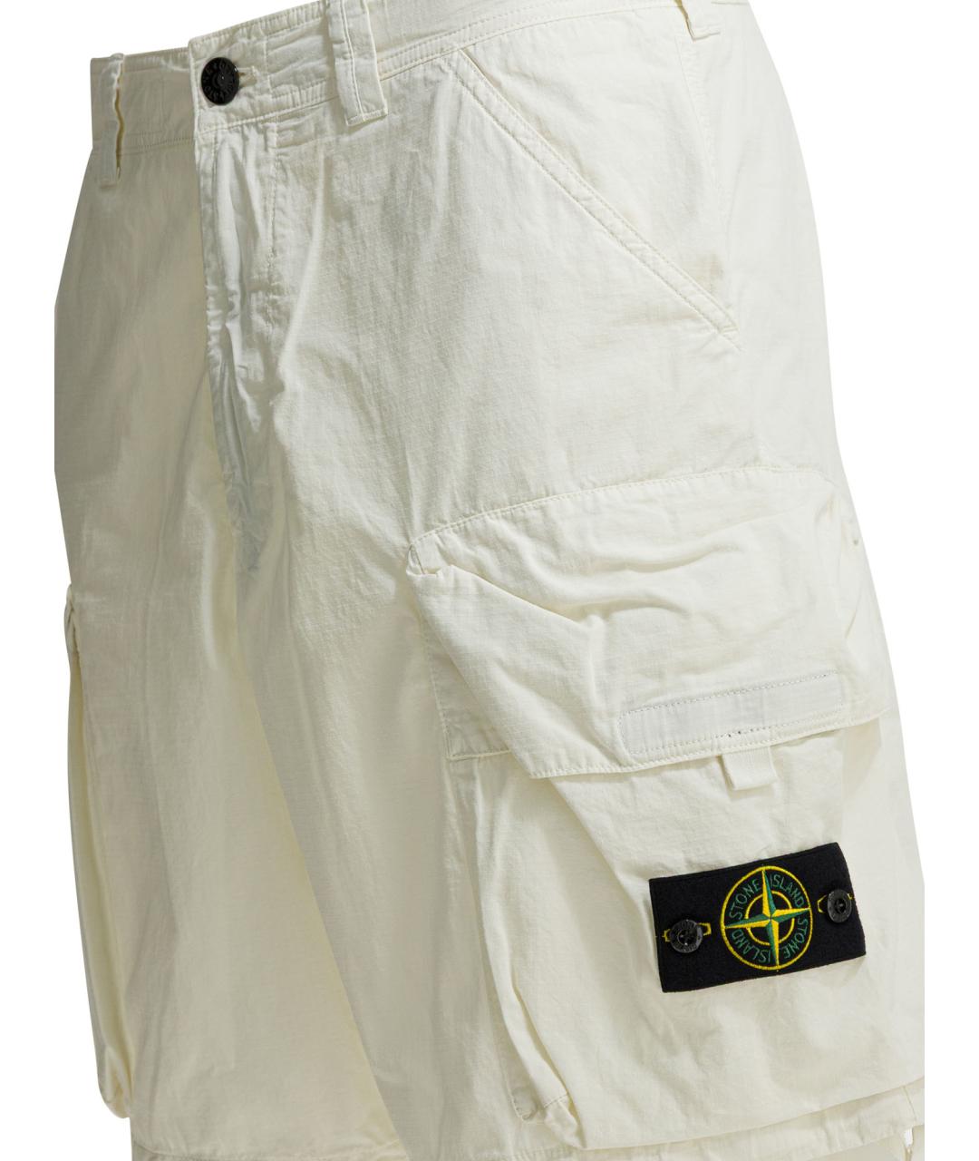 STONE ISLAND Белые хлопковые шорты, фото 4