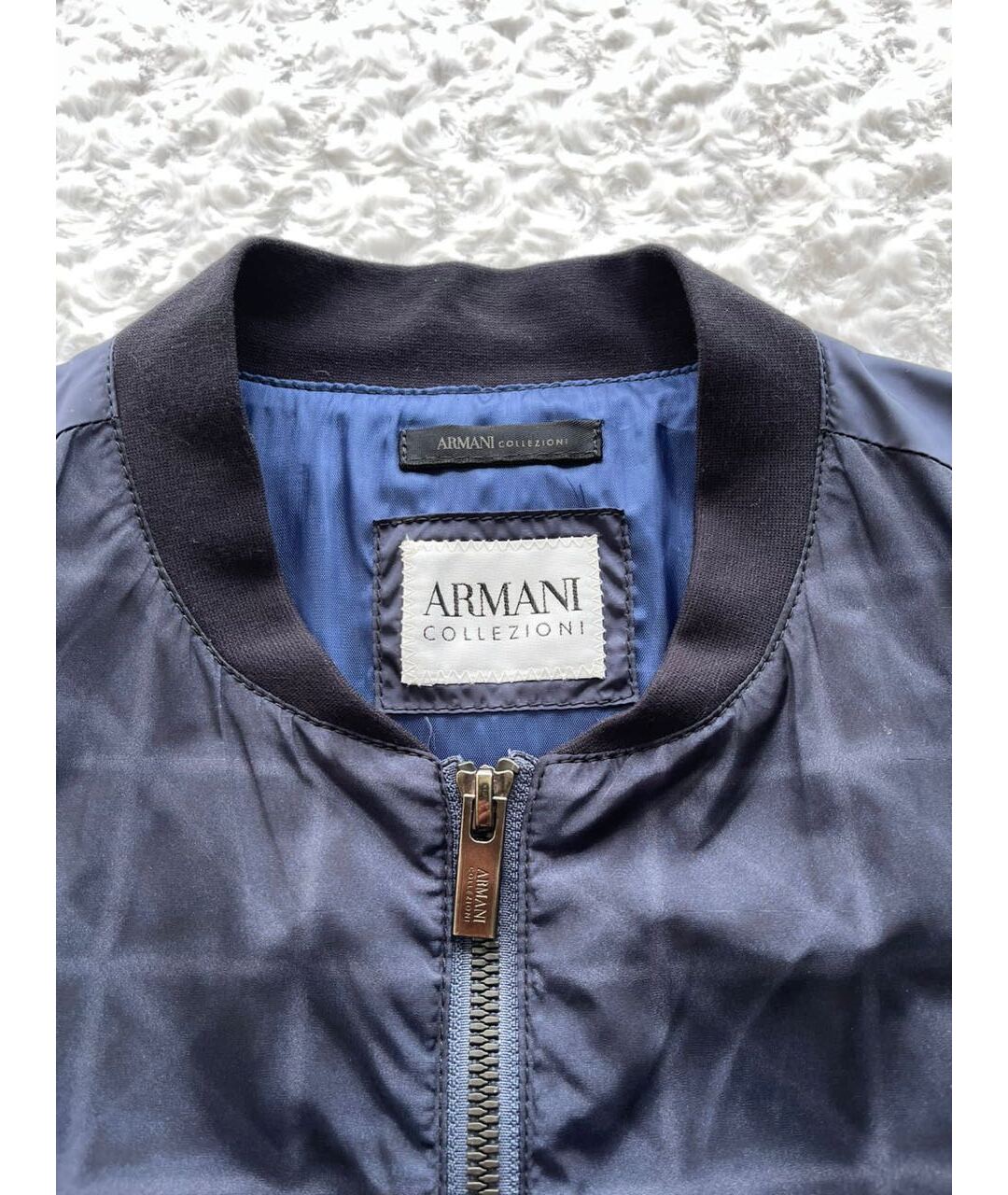 ARMANI COLLEZIONI Синяя полиамидовая куртка, фото 6