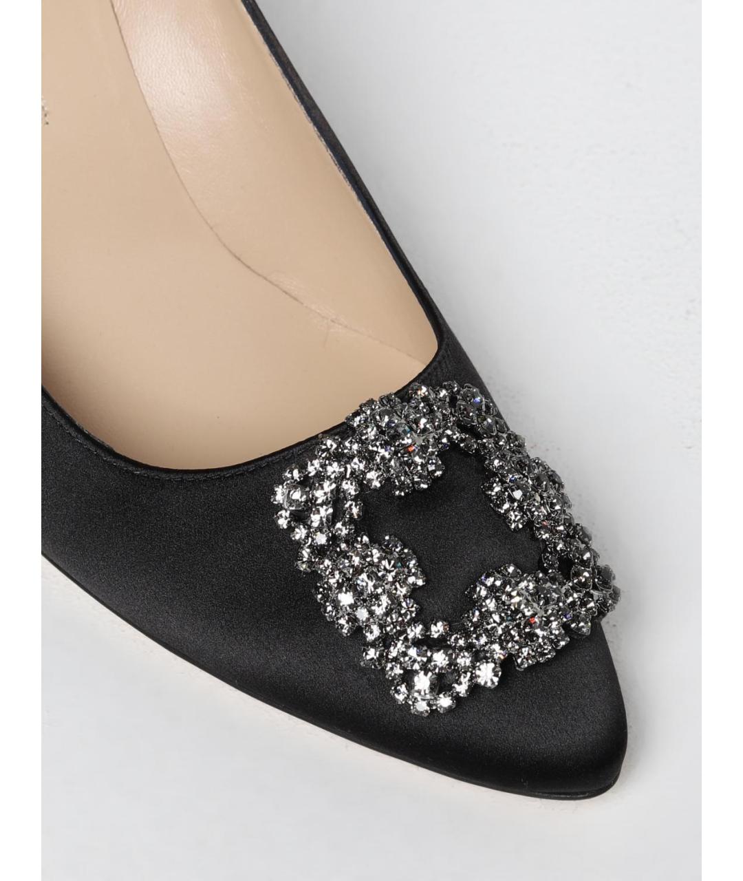 MANOLO BLAHNIK Черные текстильные туфли, фото 4