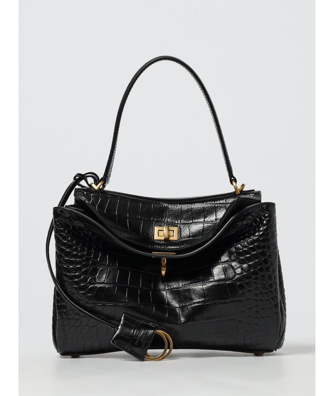 BALENCIAGA Черная кожаная сумка тоут, фото 6