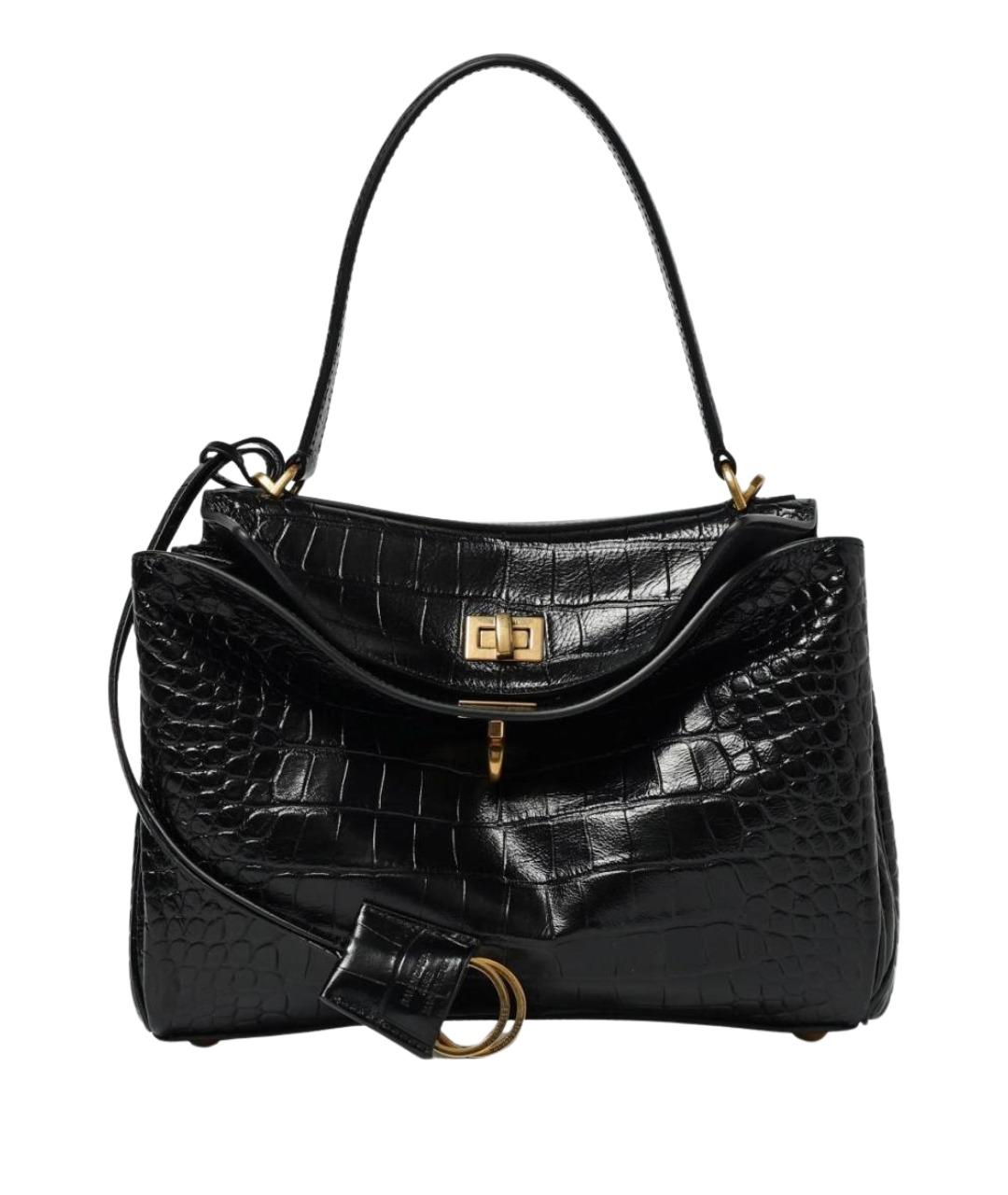 BALENCIAGA Черная кожаная сумка тоут, фото 1