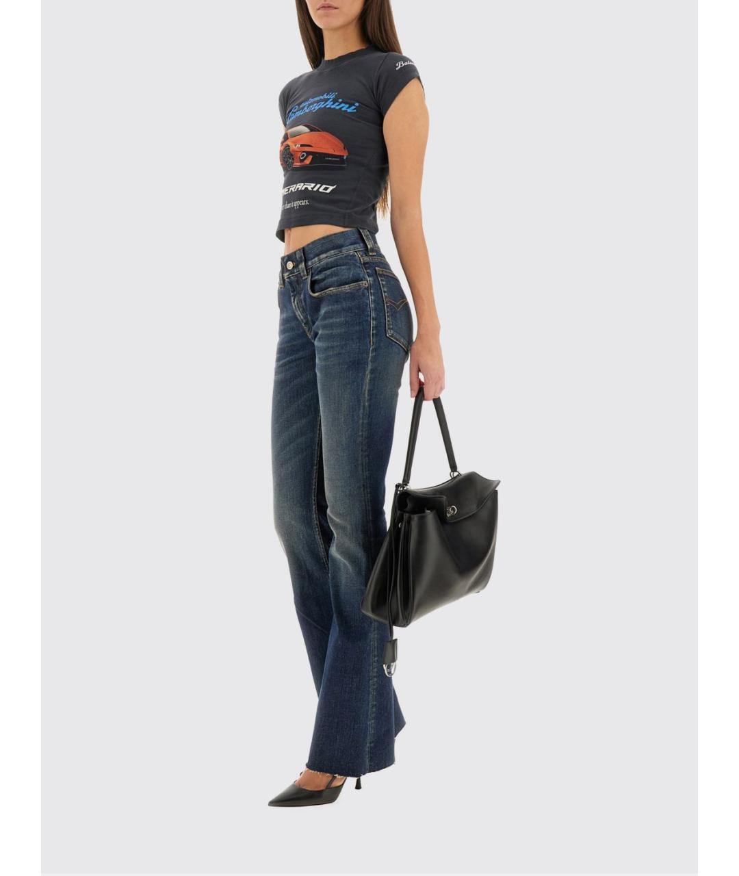 BALENCIAGA Синие хлопковые прямые джинсы, фото 2