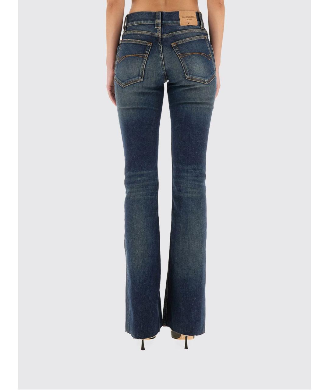 BALENCIAGA Синие хлопковые прямые джинсы, фото 3