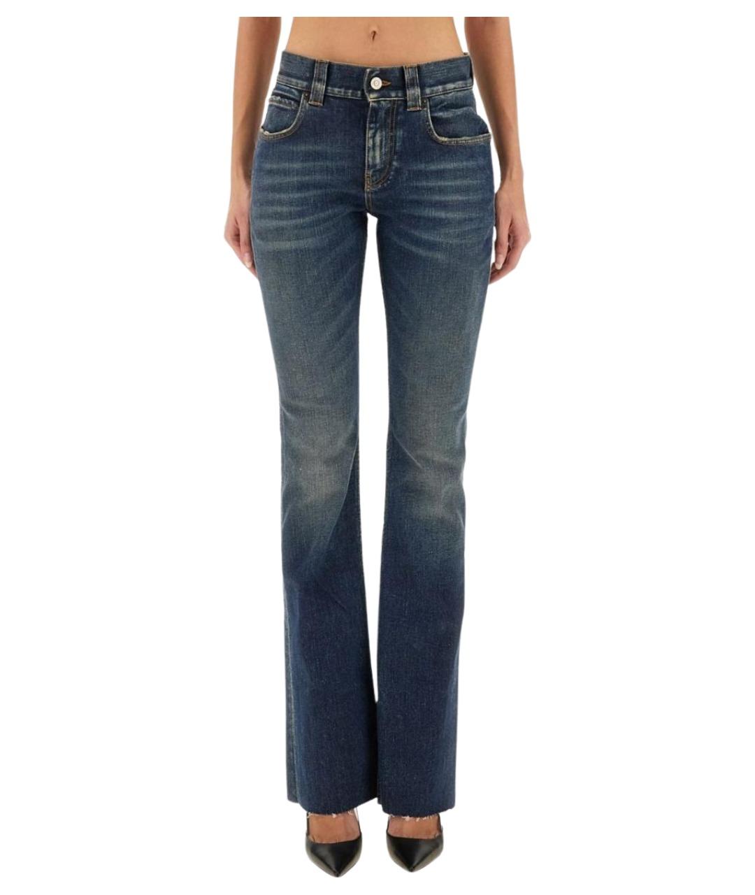 BALENCIAGA Синие хлопковые прямые джинсы, фото 1