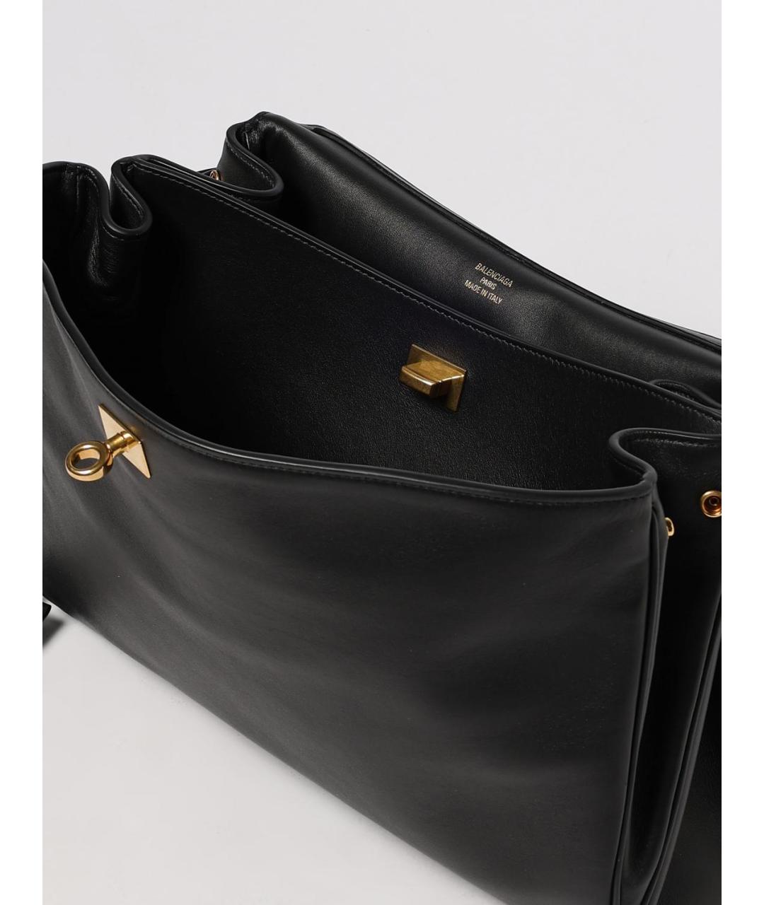 BALENCIAGA Черная кожаная сумка тоут, фото 4