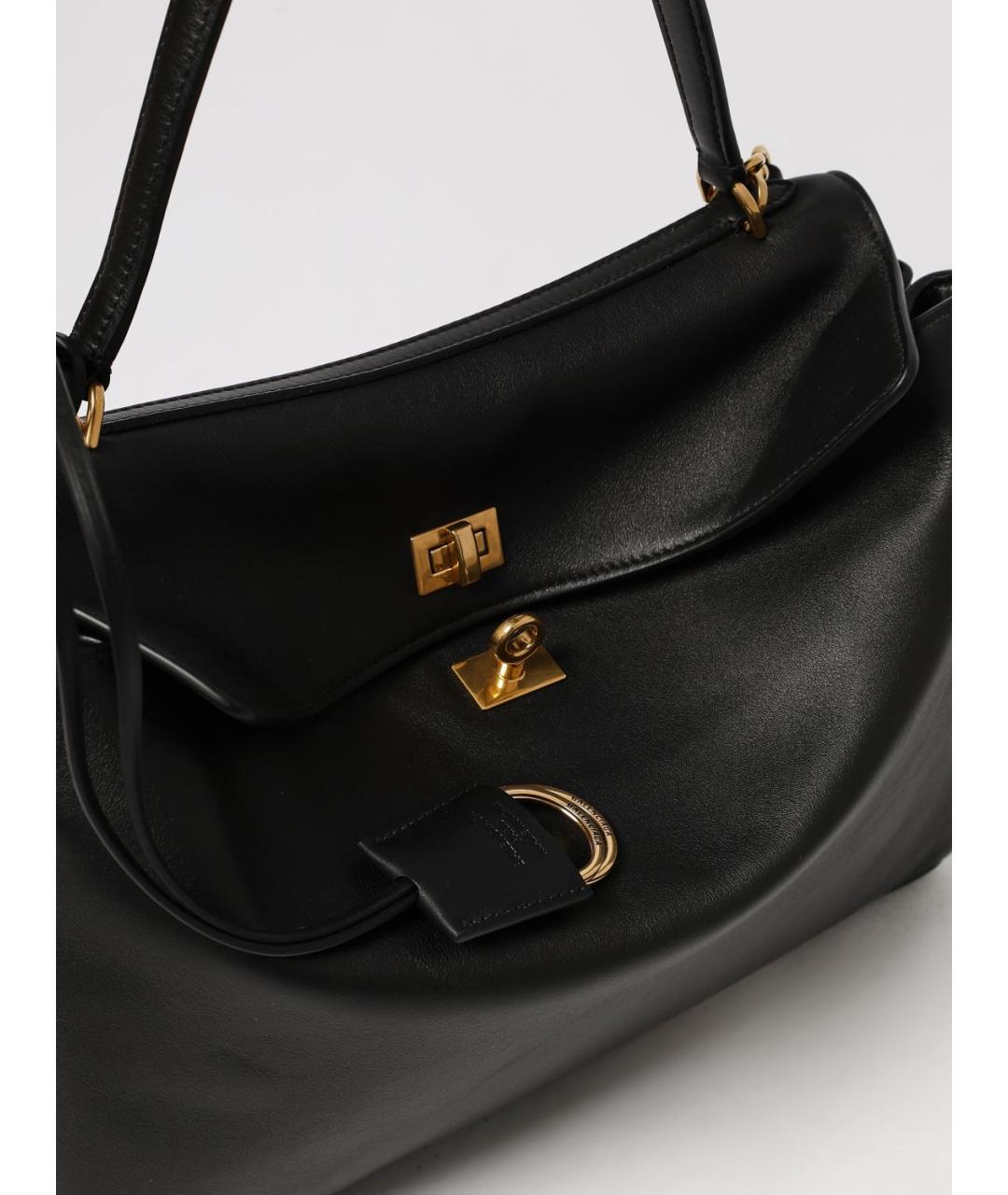 BALENCIAGA Черная кожаная сумка тоут, фото 5