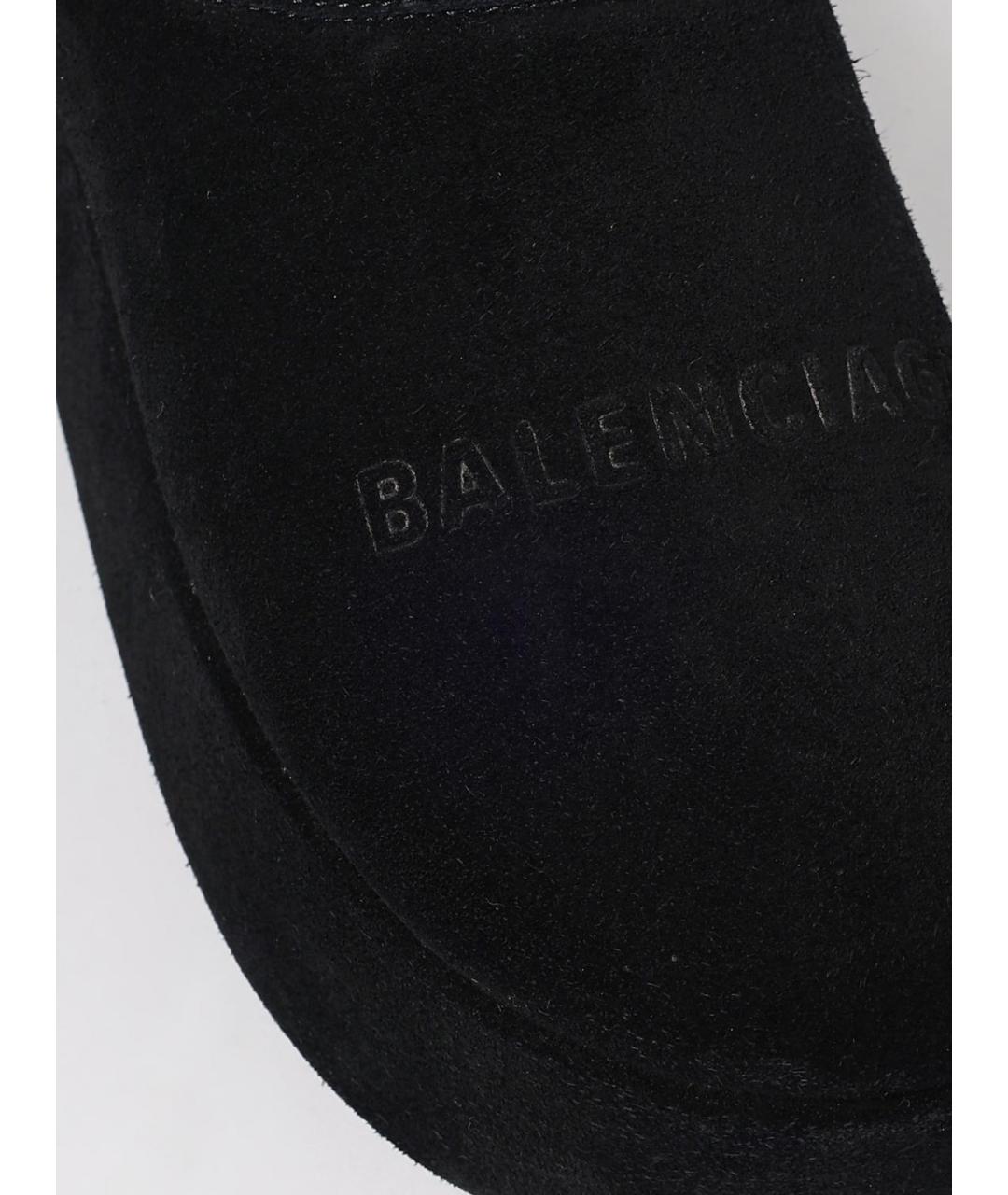 BALENCIAGA Черные замшевые мюли, фото 4