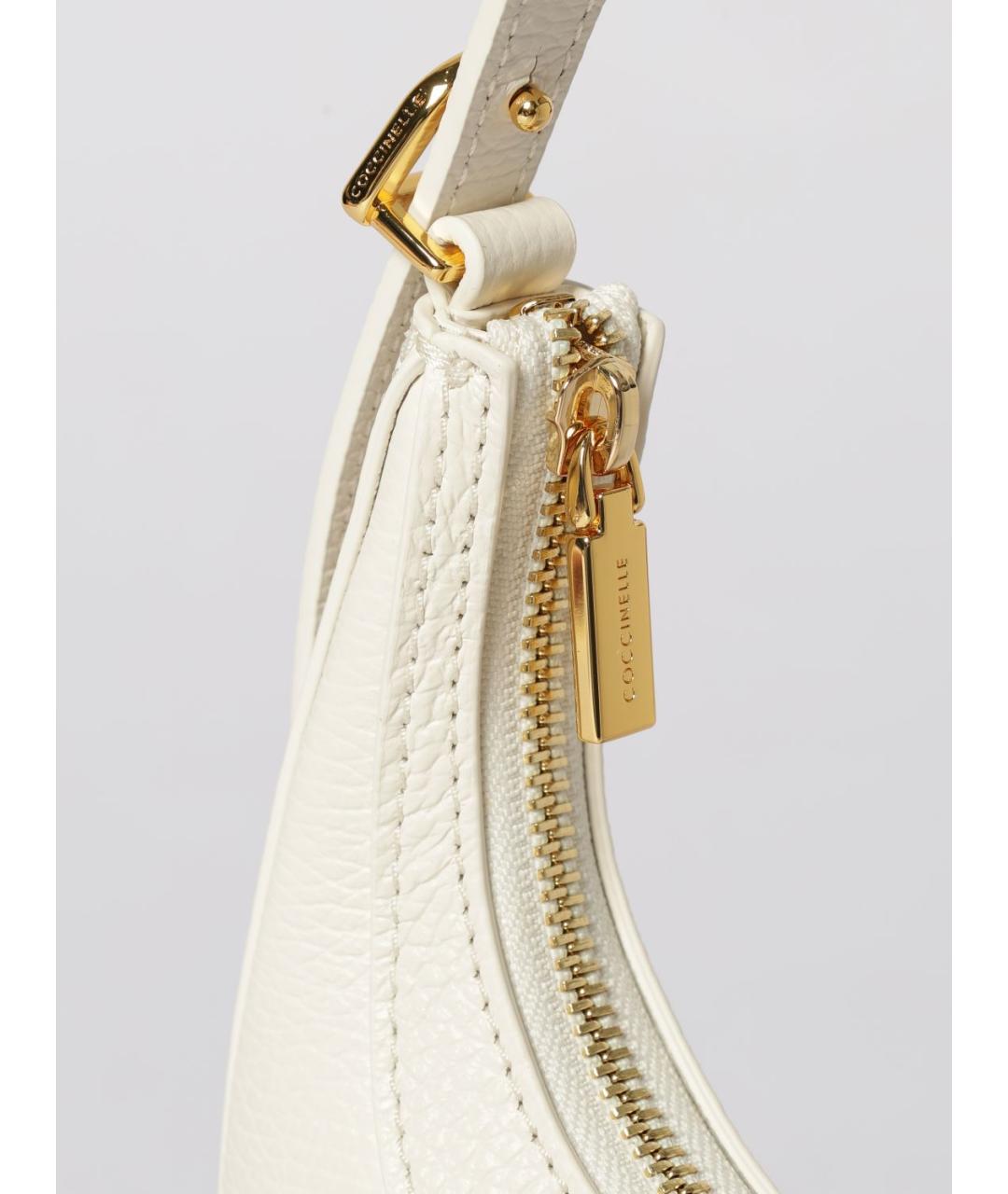 COCCINELLE Белая кожаная сумка через плечо, фото 4