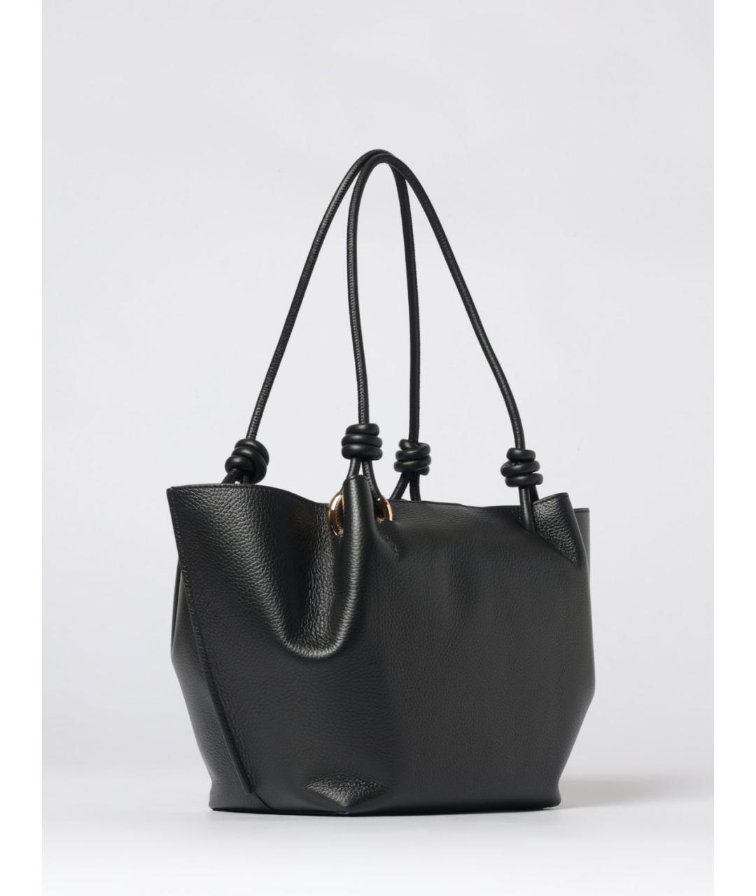 COCCINELLE Черная кожаная сумка тоут, фото 2