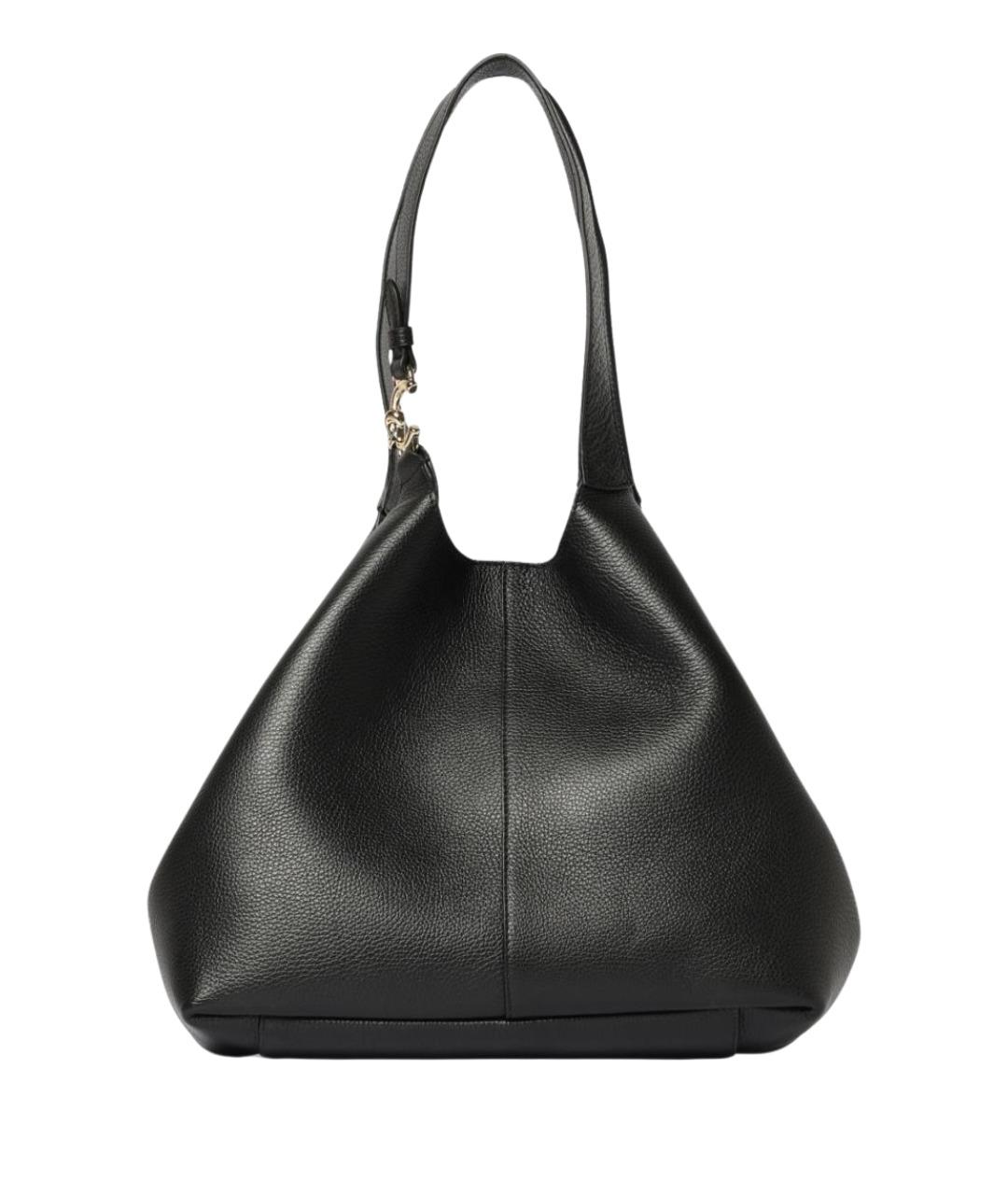 COCCINELLE Черная кожаная сумка тоут, фото 1