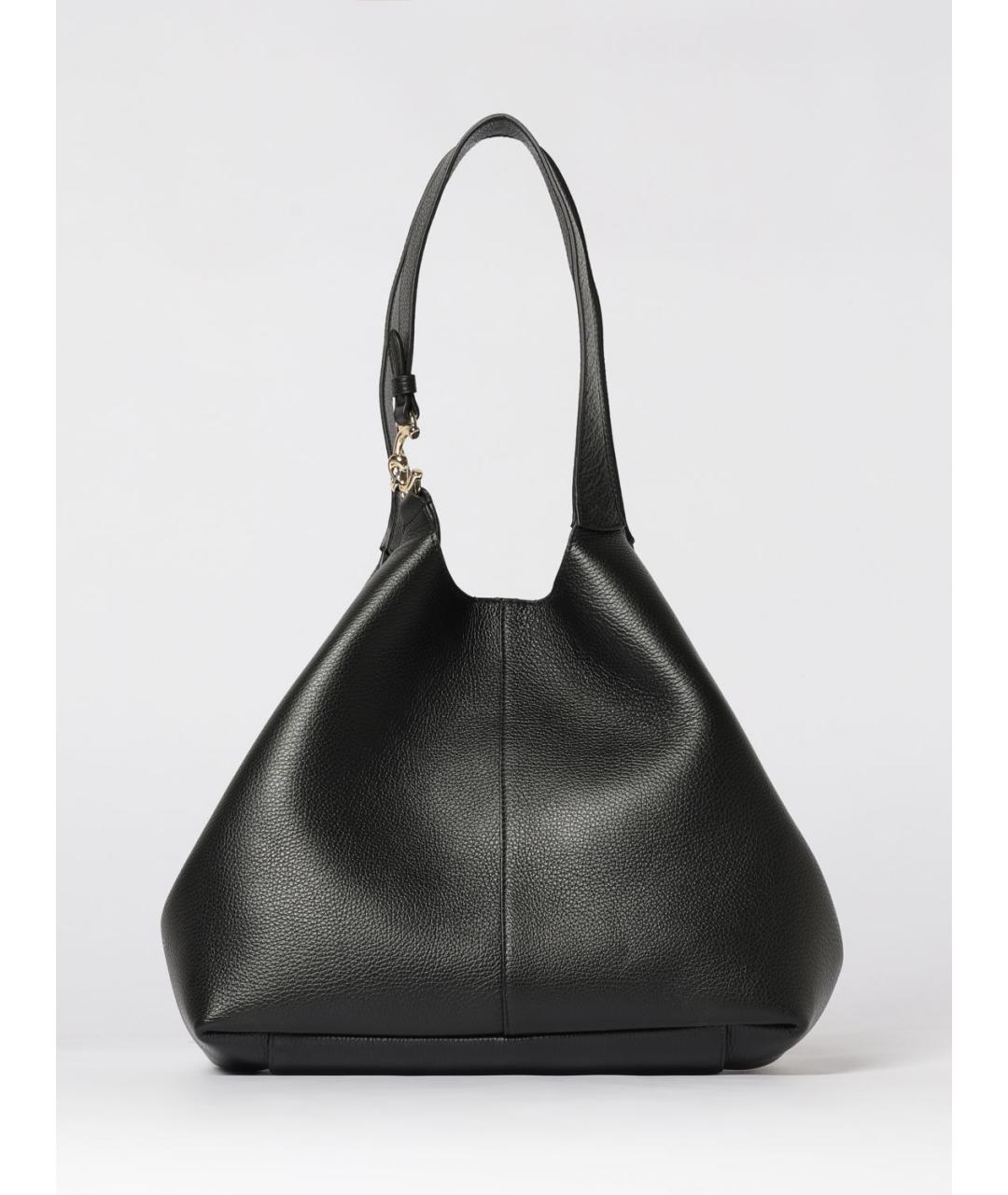 COCCINELLE Черная кожаная сумка тоут, фото 4