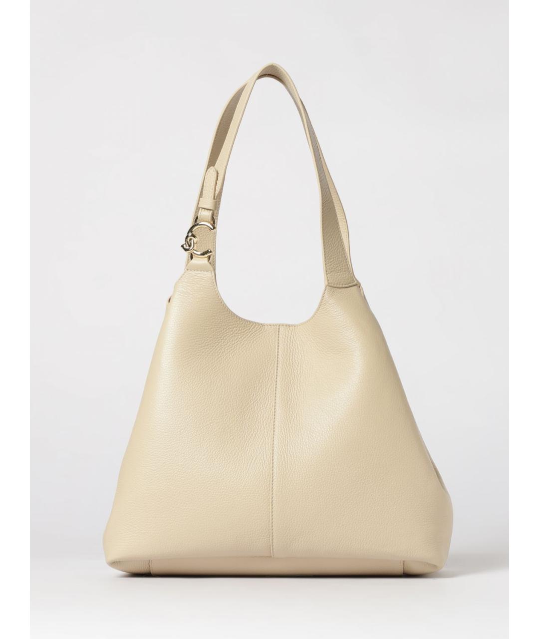 COCCINELLE Бежевая кожаная сумка тоут, фото 4