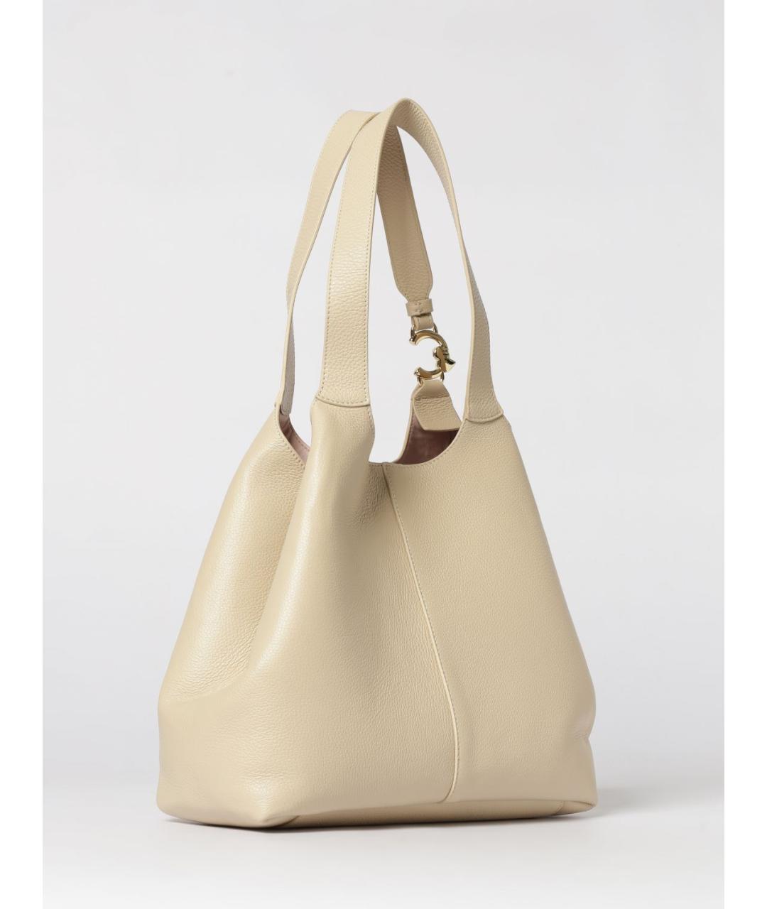 COCCINELLE Бежевая кожаная сумка тоут, фото 2