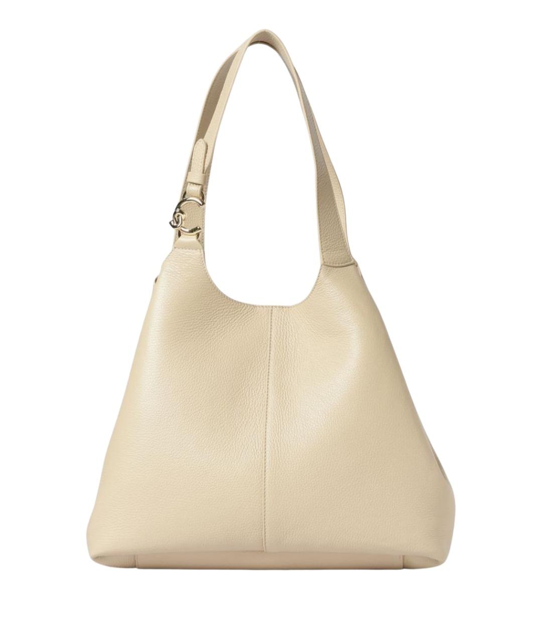 COCCINELLE Бежевая кожаная сумка тоут, фото 1