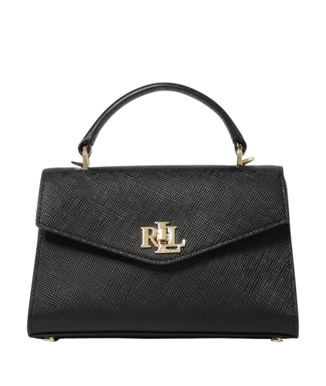 RALPH LAUREN Черная кожаная сумка через плечо, фото 1