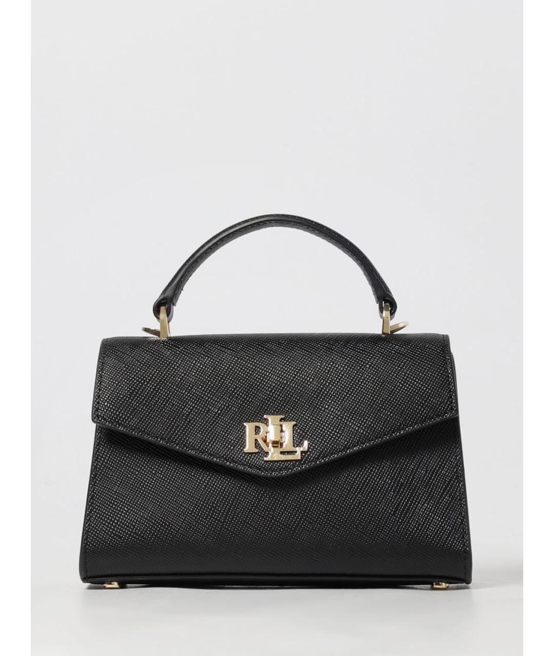 RALPH LAUREN Черная кожаная сумка через плечо, фото 4