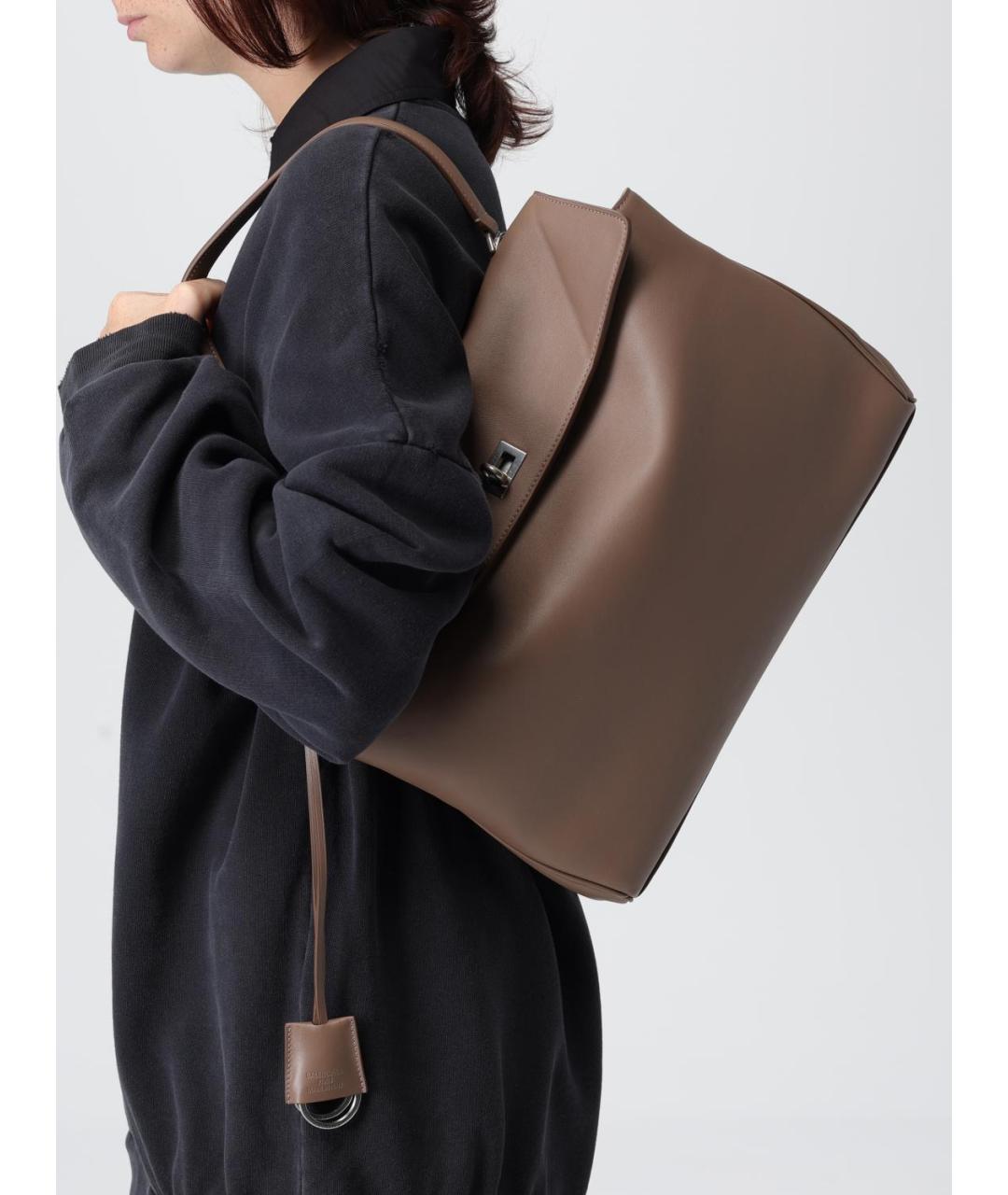 BALENCIAGA Коричневая бархатная сумка через плечо, фото 2