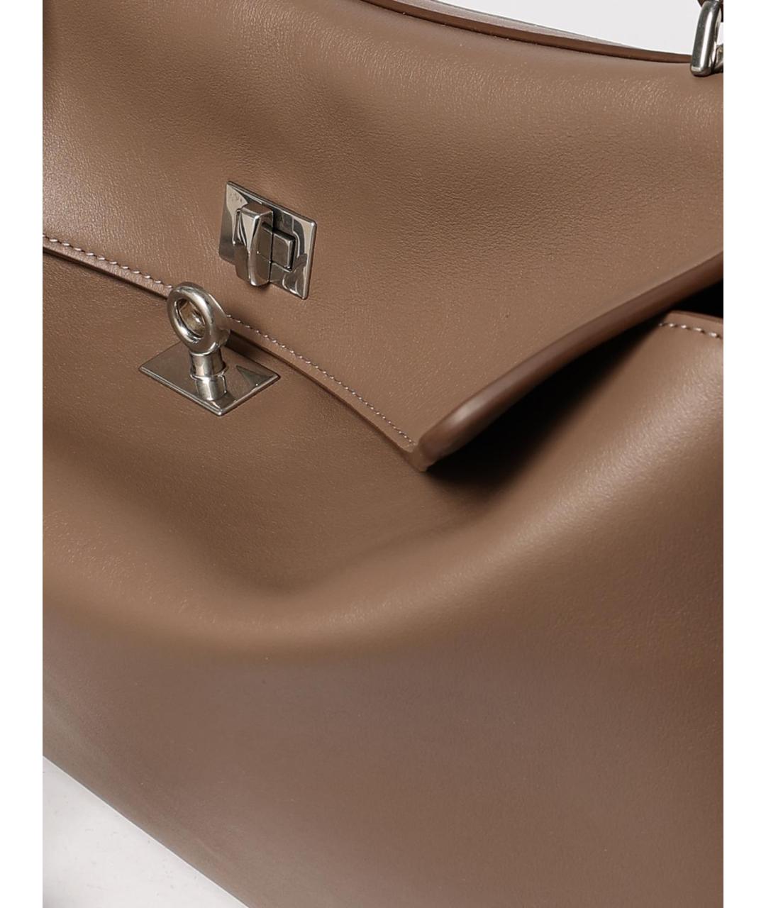 BALENCIAGA Коричневая бархатная сумка через плечо, фото 4