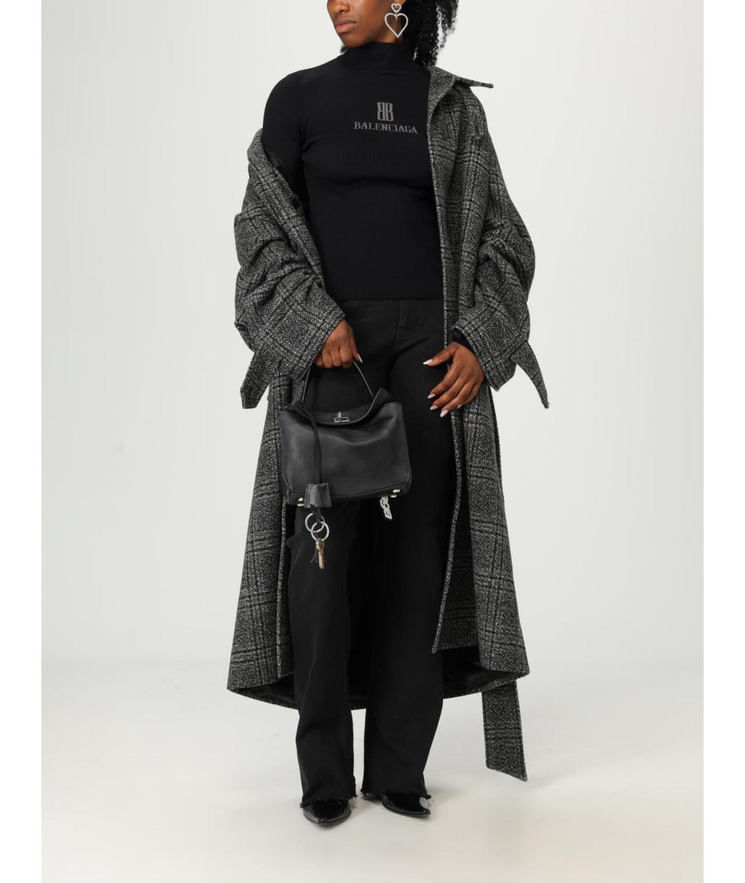 BALENCIAGA Серое шерстяное пальто, фото 2